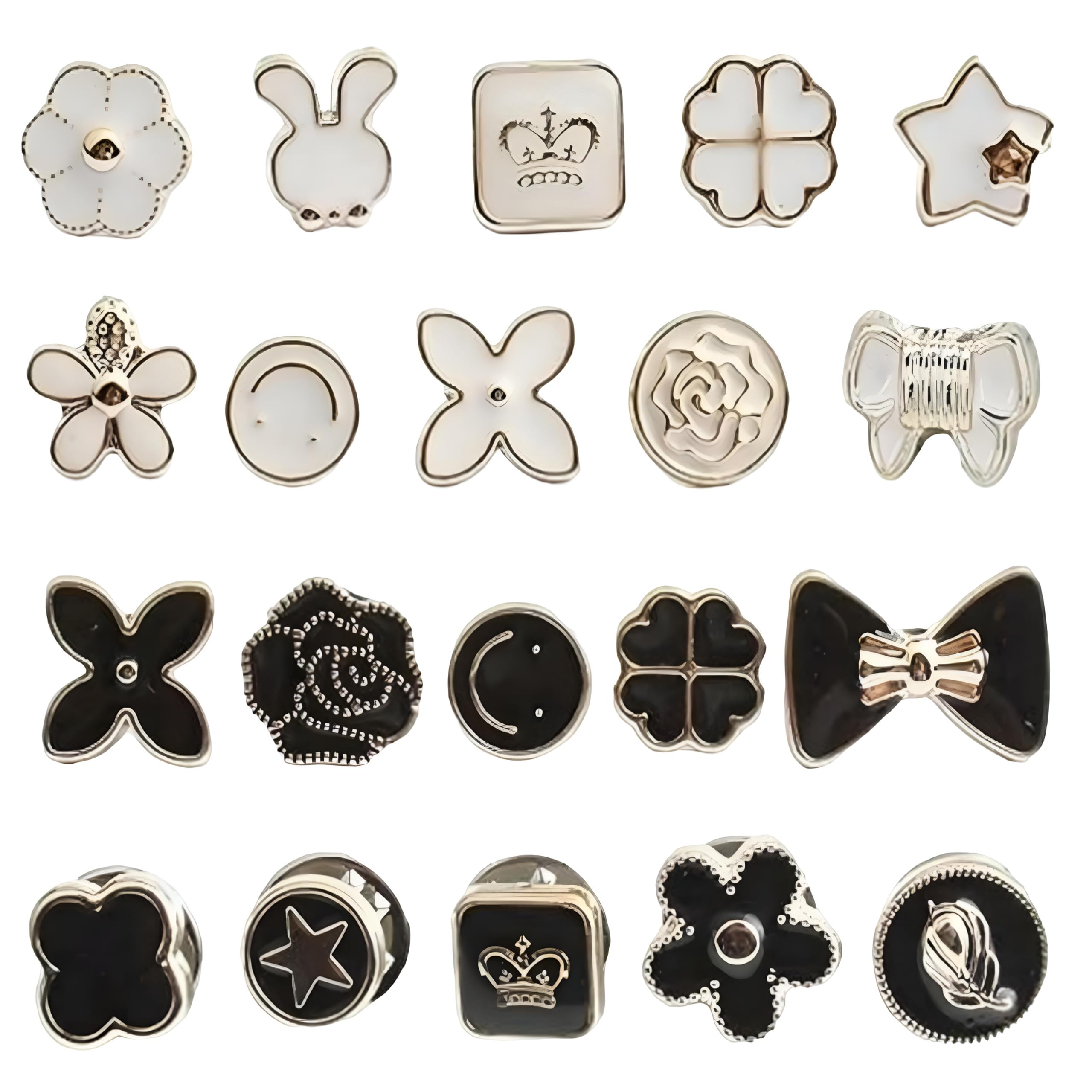 HounfyHOUNFY Adjustable Safety Brooch Button Pins for Women-20Pcs,Instant Cover Up Metal Button for Coat Jeans Trouser Pant Bags Skirt,Women Shirt Brooch Enamel Pins,Detachable Pearl Buttons for Jeans Kurta