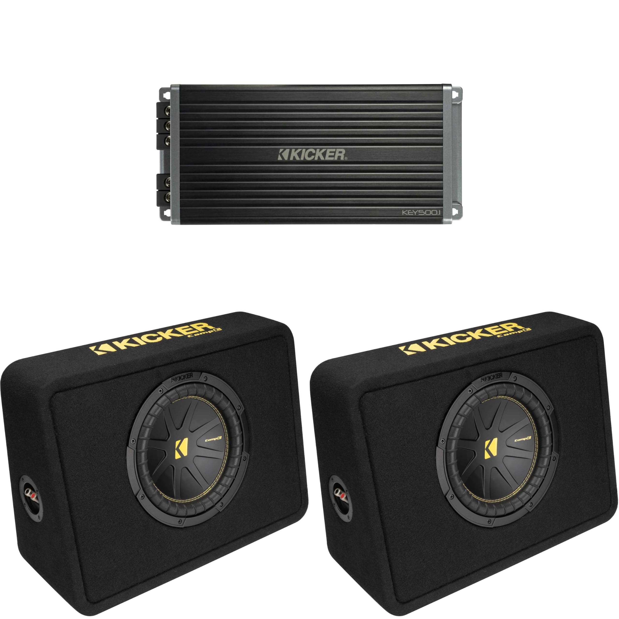 Kicker Key500.1 Smart Mono Amp & (2) 10