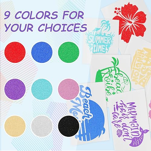 Miniatura 9 de Lya Vinyl Vinilo adhesivo permanente que brilla en la oscuridad, 6 hojas de vinilo fluorescentes luminosas que cambian de color para calcomanías