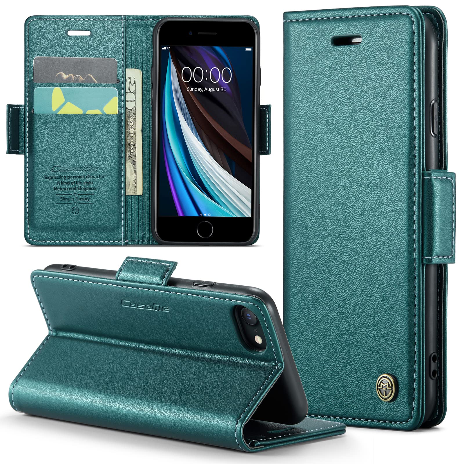 Phernykas Cover for iPhone 8/iPhone 7 Wallet Case with Card Holder, Kickstand RFID Blocking Magnetic Closure Shockproof Protective PU Leather Case for