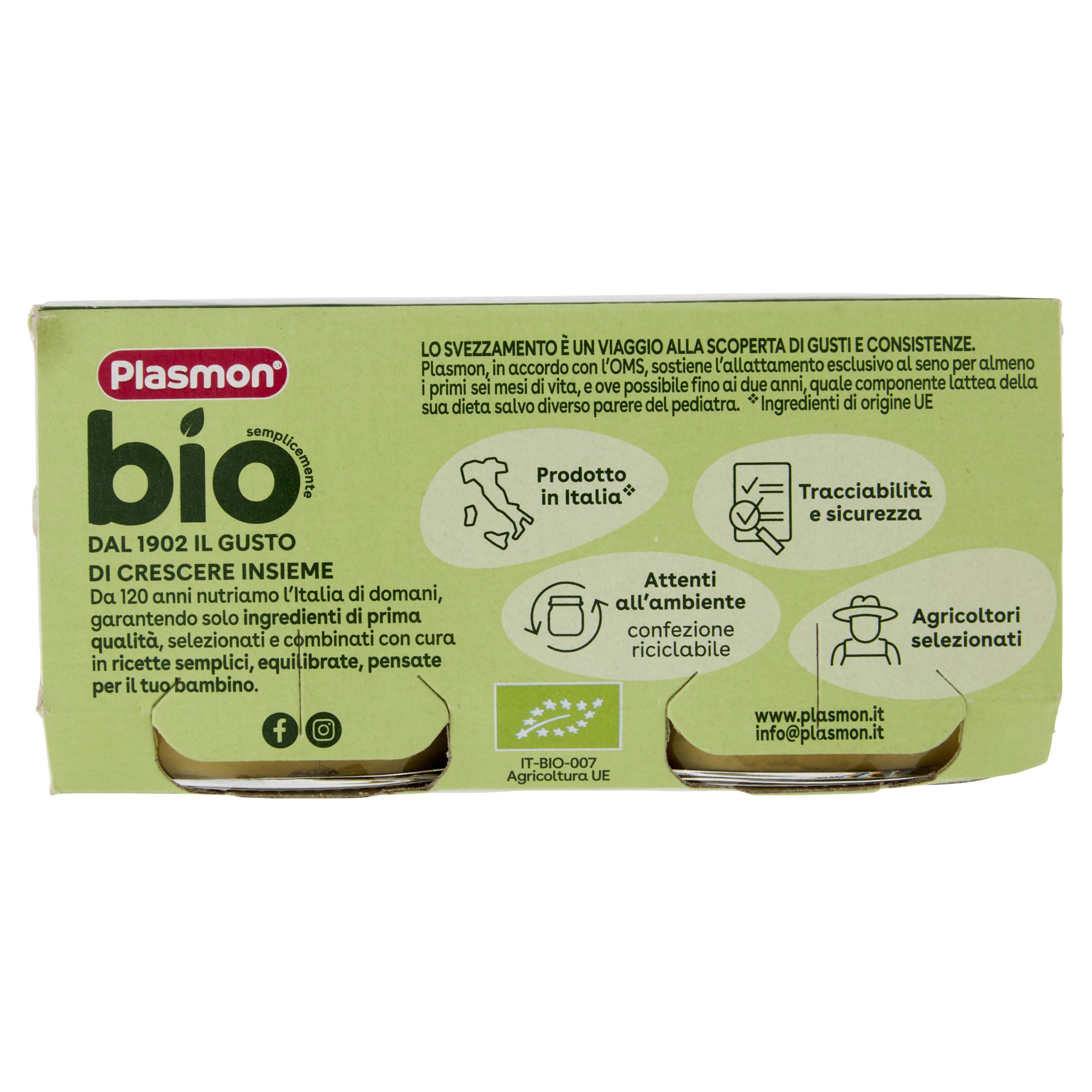 Plasmon BIO Omogeneizzato Piselli 2X80g (12 Confezioni)