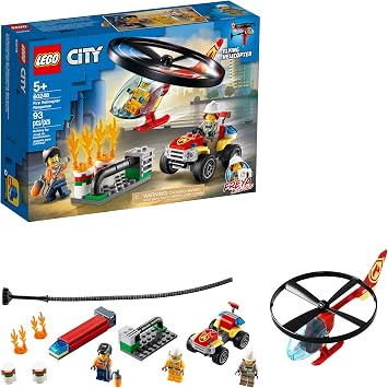 LEGO City Fire Helicopter Response 60248 Firefighter Toy, Fun Building Set for Kids 93 Pieces