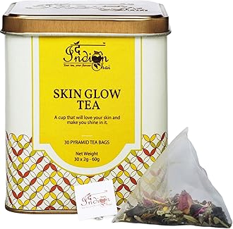 The Indian Chai – Skin Glow Tea | 30 Pyramid Tea Bags | With Rose, Chamomile, Lavender, Neem & Aloe Vera | Herbal Blend for Radiant Skin & Natural Clarity