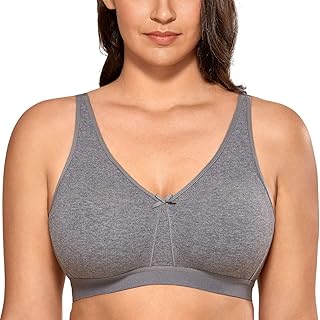 Women's Wireless Plus Size Bra Cotton Support Comfort Unlined Sleep