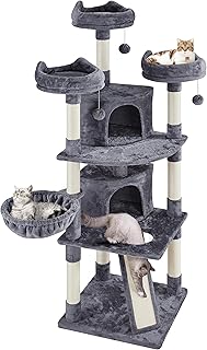 Topeakmart Cat Tree 76inch, Large Cat Tower with Condo Scratching Post for Inoor Cats Play Rest