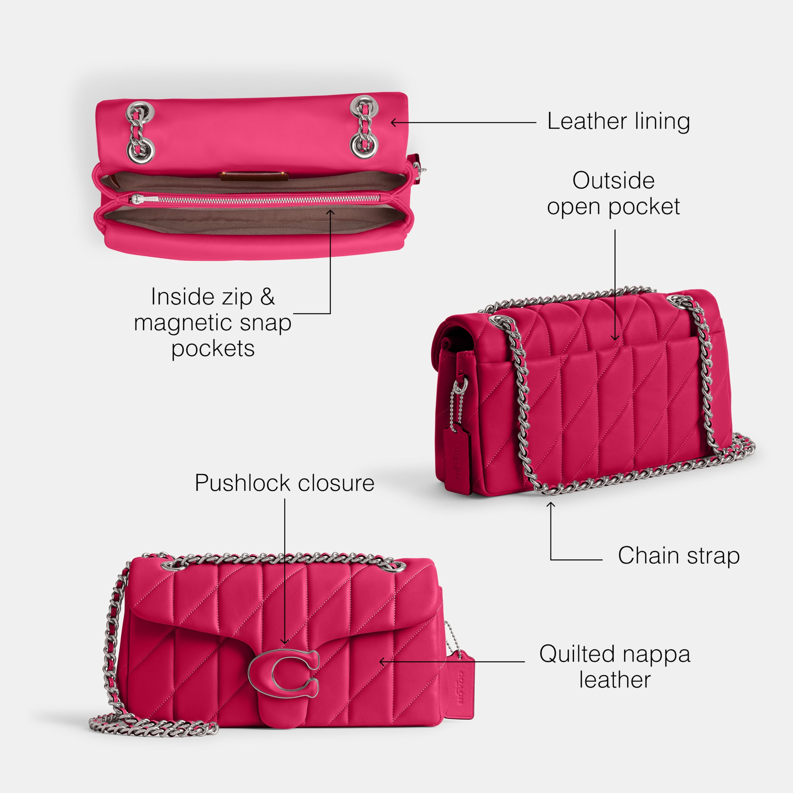 COACH Structured Tabby Shoulder Bag 26: One Size Dragonfruit