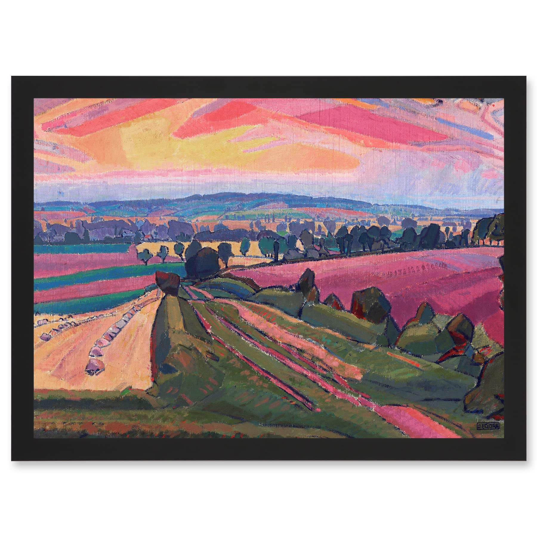 Artery8 Spencer Gore The Icknield Way Landscape Painting Artwork Framed Wall Art Print A4
