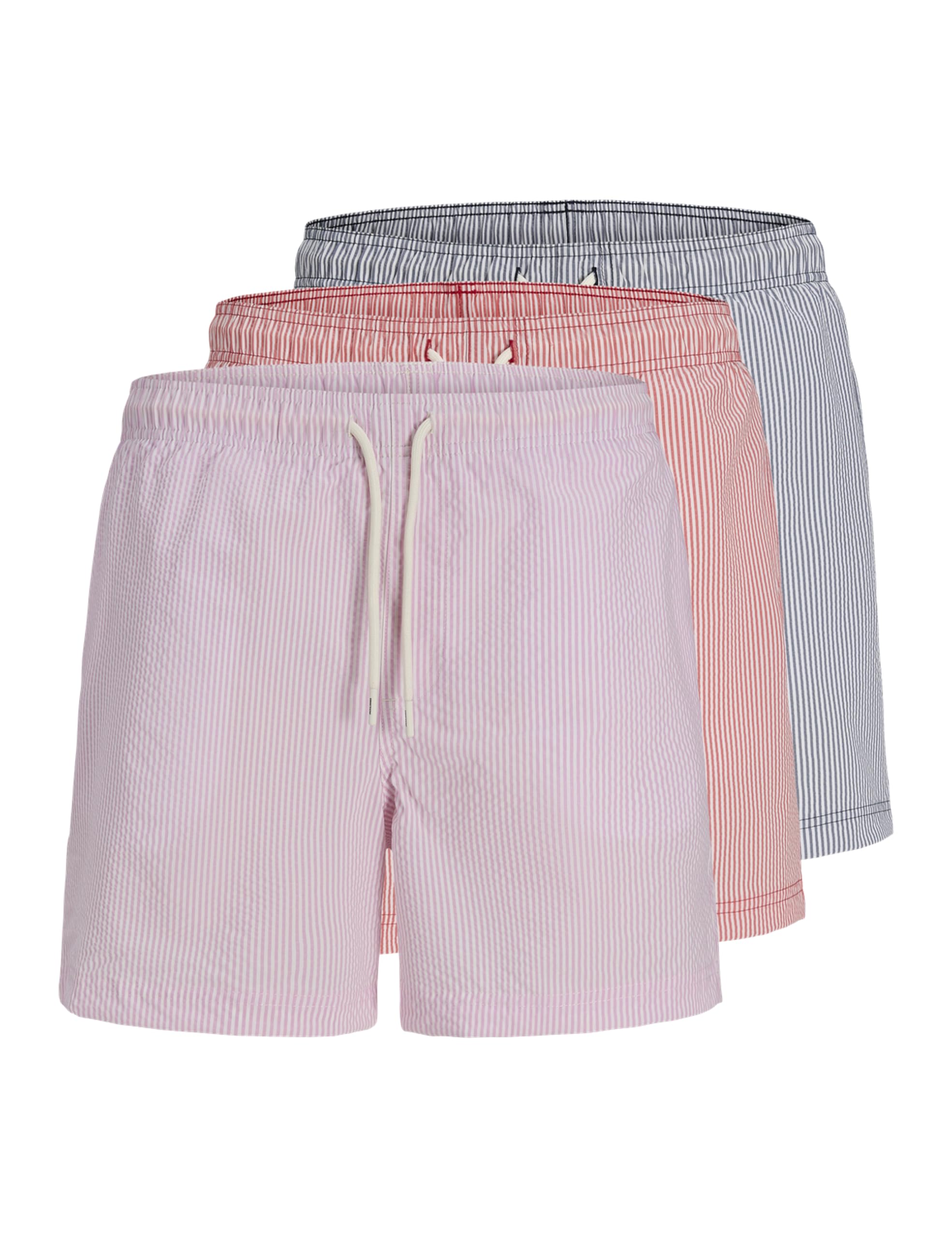 Jack & Jones Jpstmaui Ocean Seersucker Swim 3Pk (Pacco da 3) Uomo