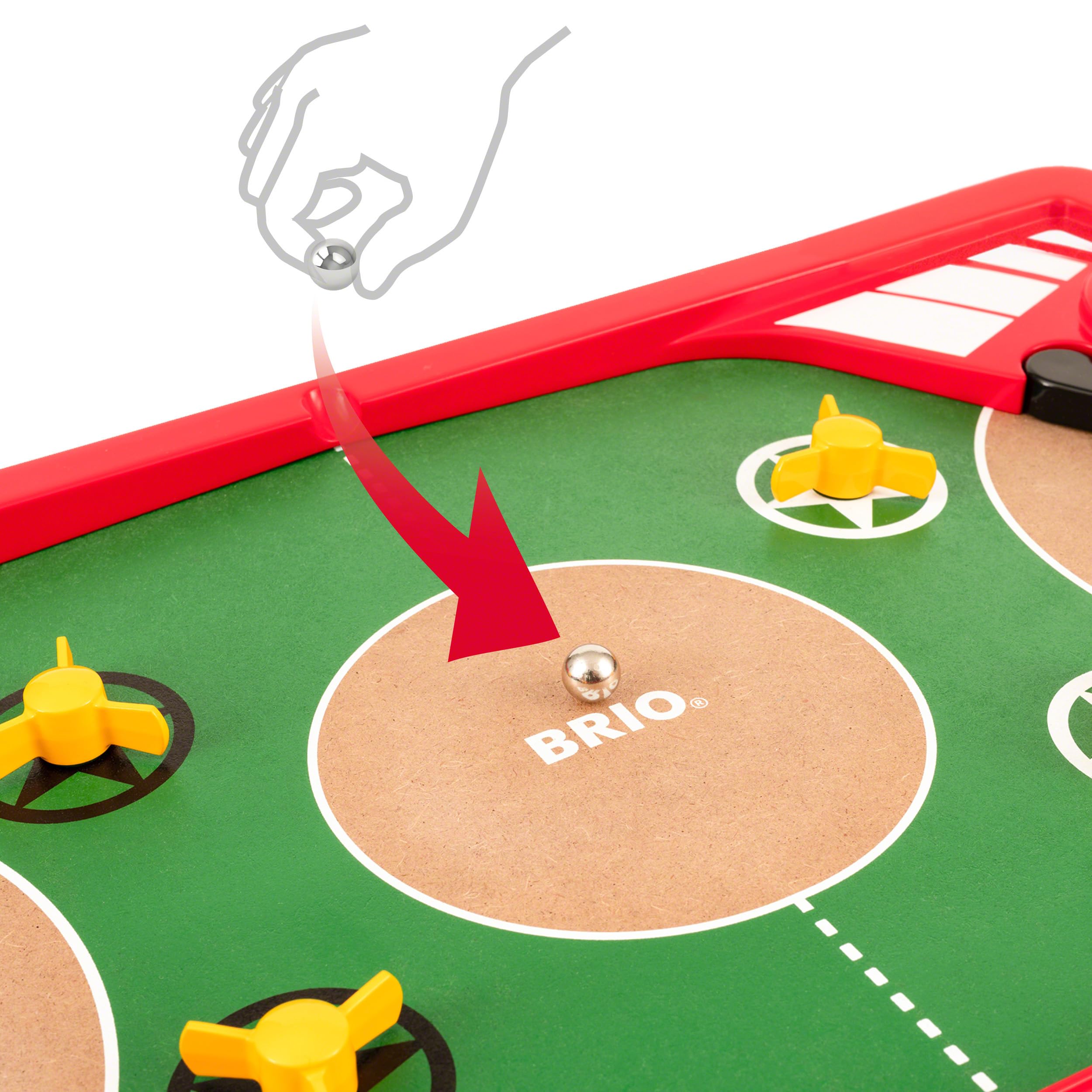 BRIO Spiele 34019 Tischfußball-Flipper - Pinball als Holzspielzeug für Kinder - Kinderspielzeug empfohlen ab 6 Jahren
