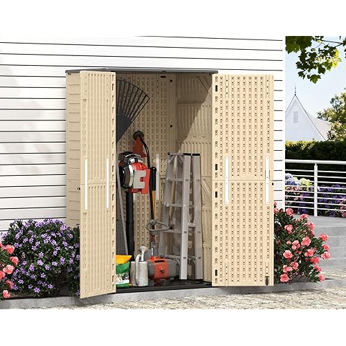 Resin Storage Shed, 60 Cuft Sheds & Outdoor Storage-Easy Assembly, Outdoor Storage Cabinet Waterproof for Patio, Garage, Garden, Pool, Khaki