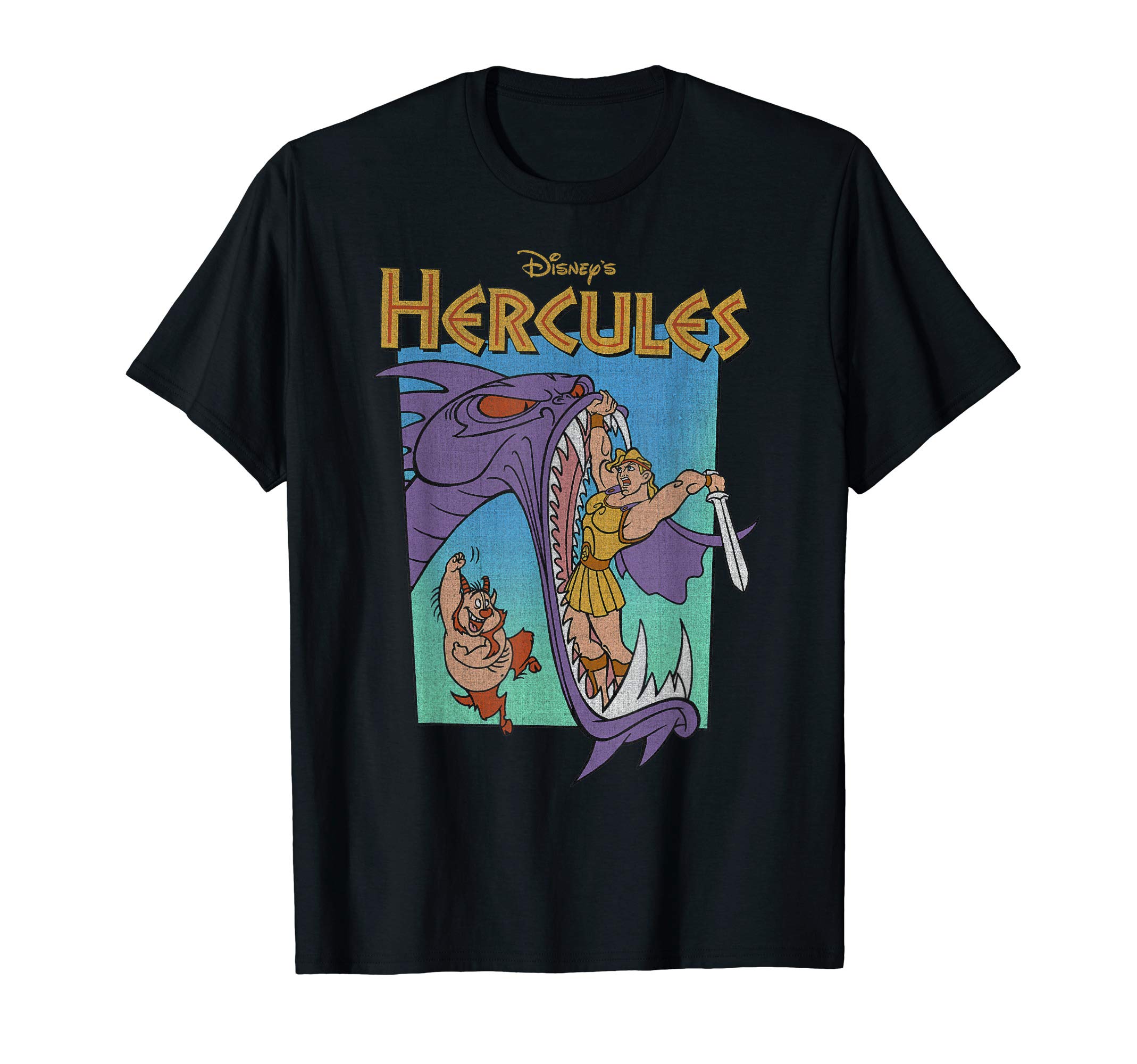 DisneyHercules Vintage Hydra Fight Poster T-ShirtOEKO-TEX STANDARD 100