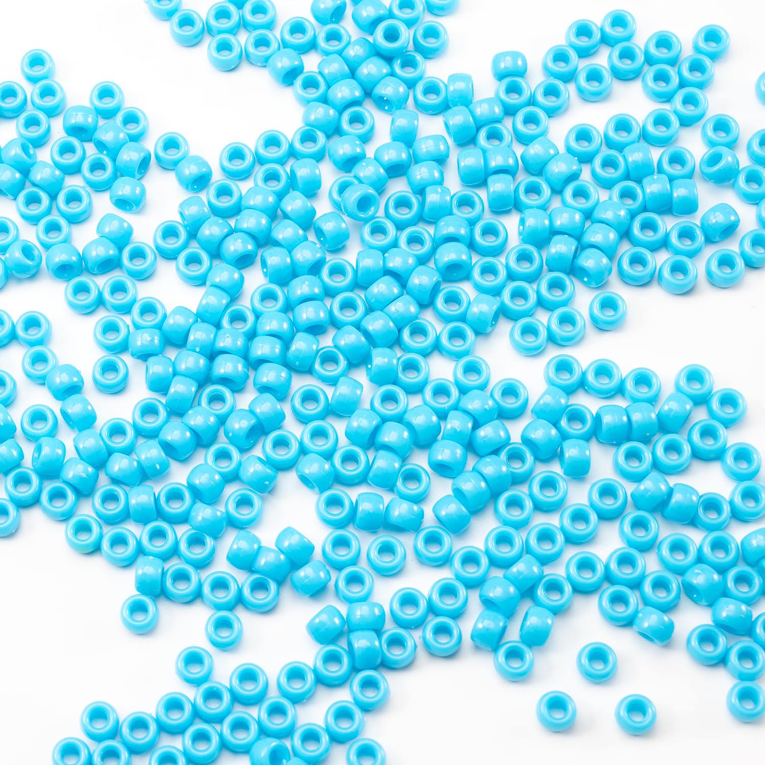 1000 Pcs Acrylic Plastic Blue Pony Beads 6x9mm Bulk Kandi Beads for Friendship Bracelet Necklace Jewelry Making Pens Hair Braiding Kit (Blue)