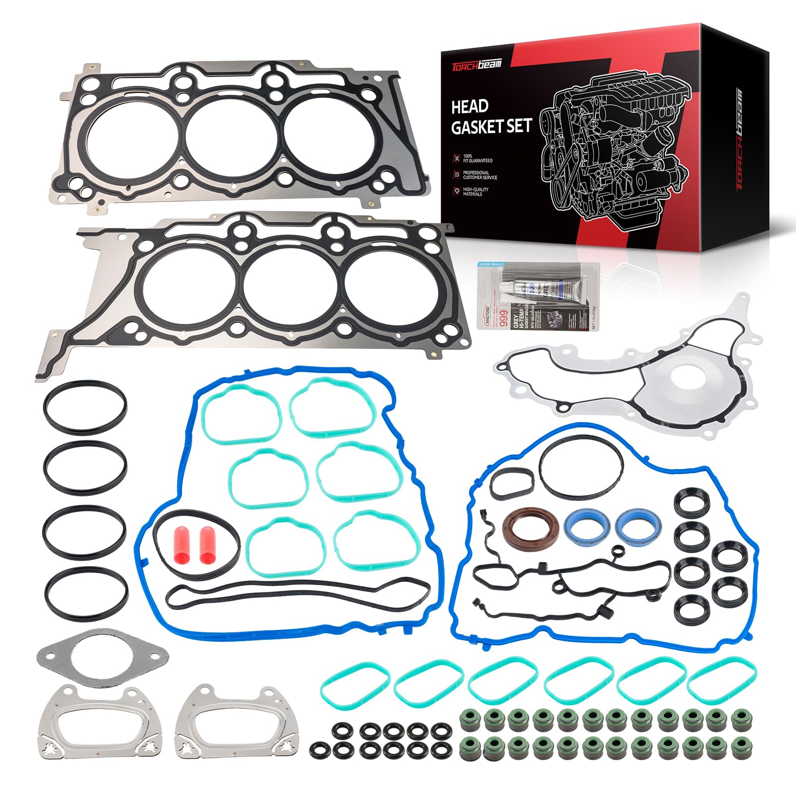 Torchbeam 26541PT Head Gasket Set for Jeep Wrangler JK, Grand Cherokee 3.6L