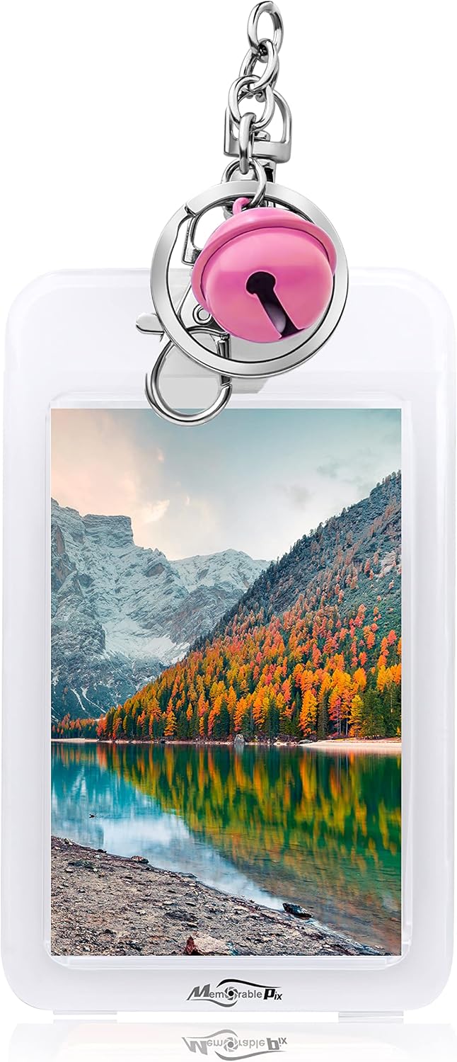 Mini Film Photo Keychain Picture Holder with Bell | Photo Frame Key Chain for Instax Mini Fujifilm Polaroid