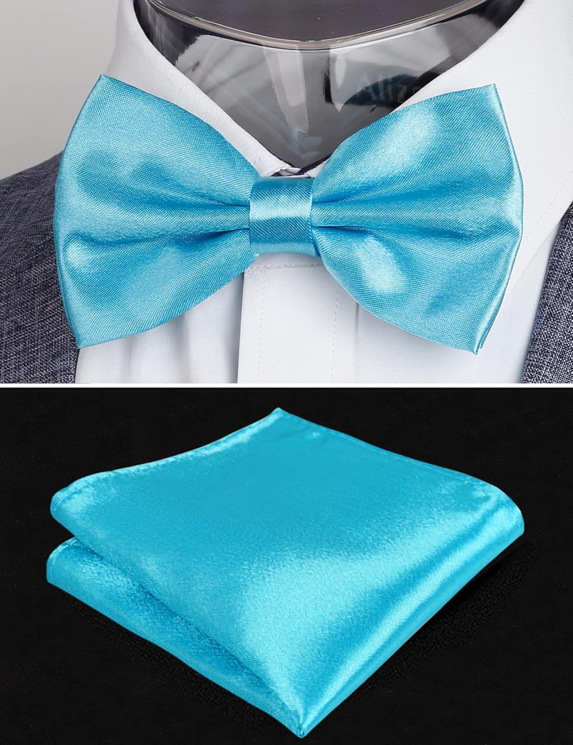 Alizeal Multicolored Silk Solid Cummerbund for Mens Gift Bow Tie Set