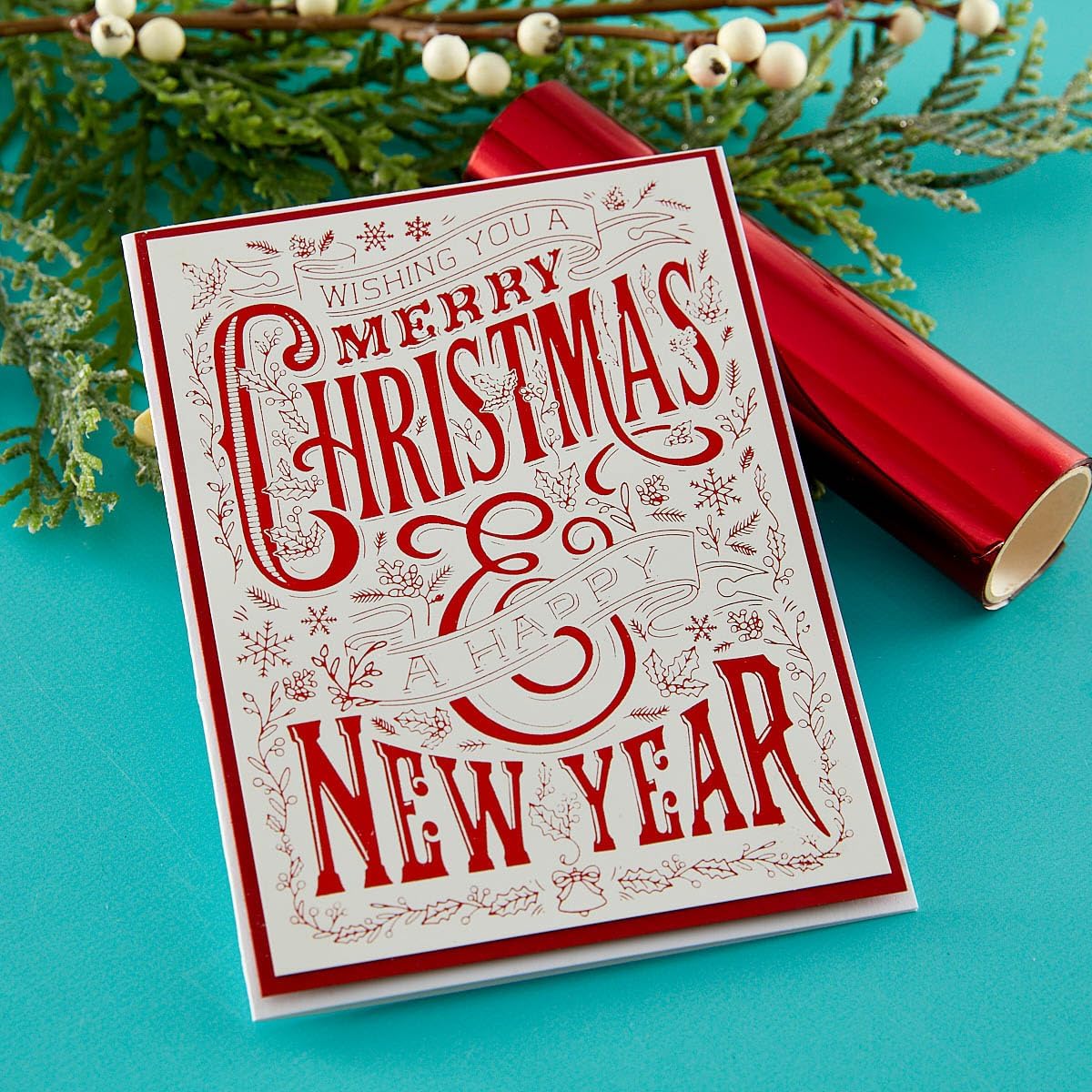 Spellbinders Marry Christmas & Happy New Year Press Plate, Metal