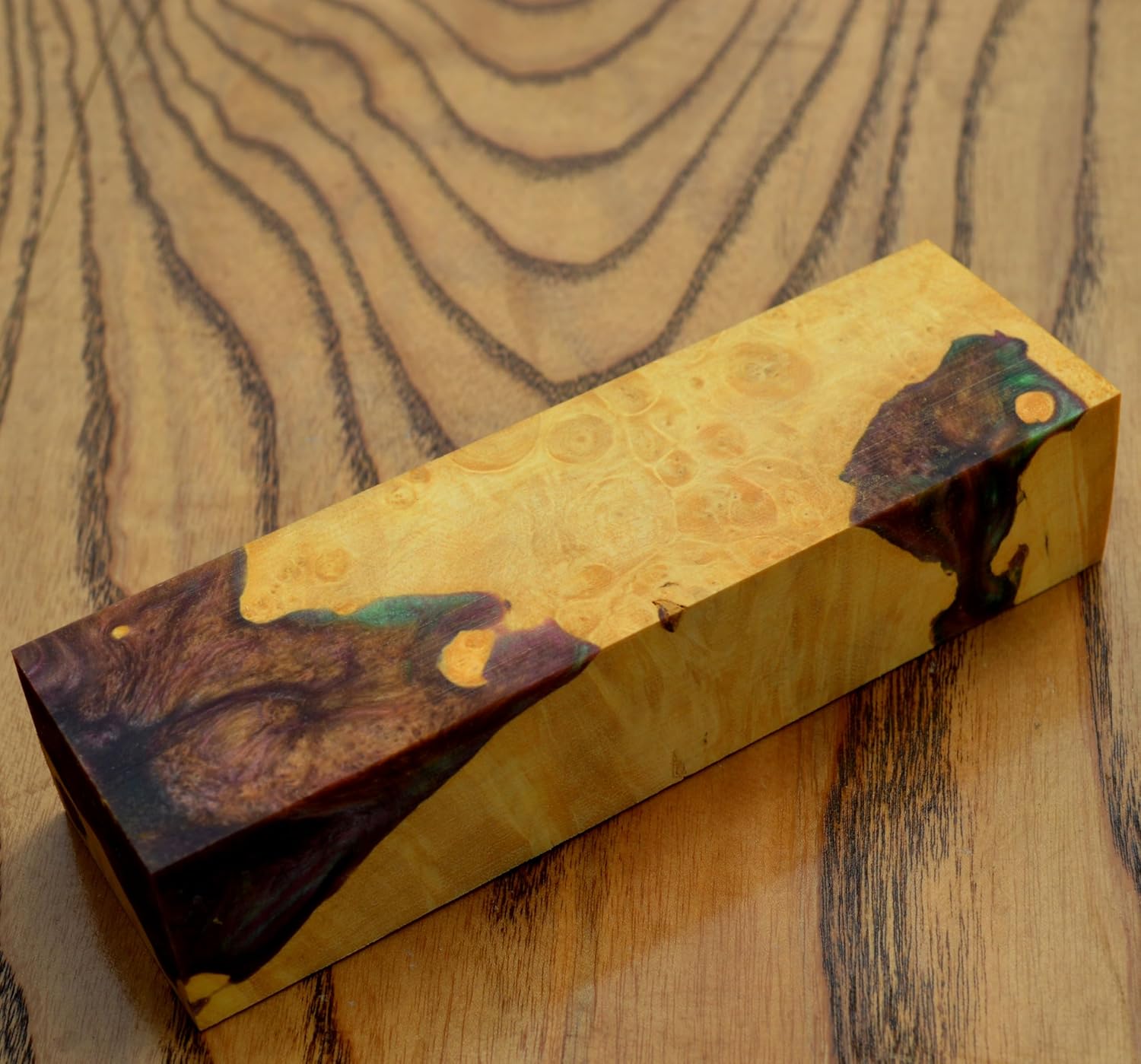 Burl Hybrid Stabilized Wood Wooden Block Turning Blank Block Bar Handle Blade Knives Knife Stabilizing (G73)