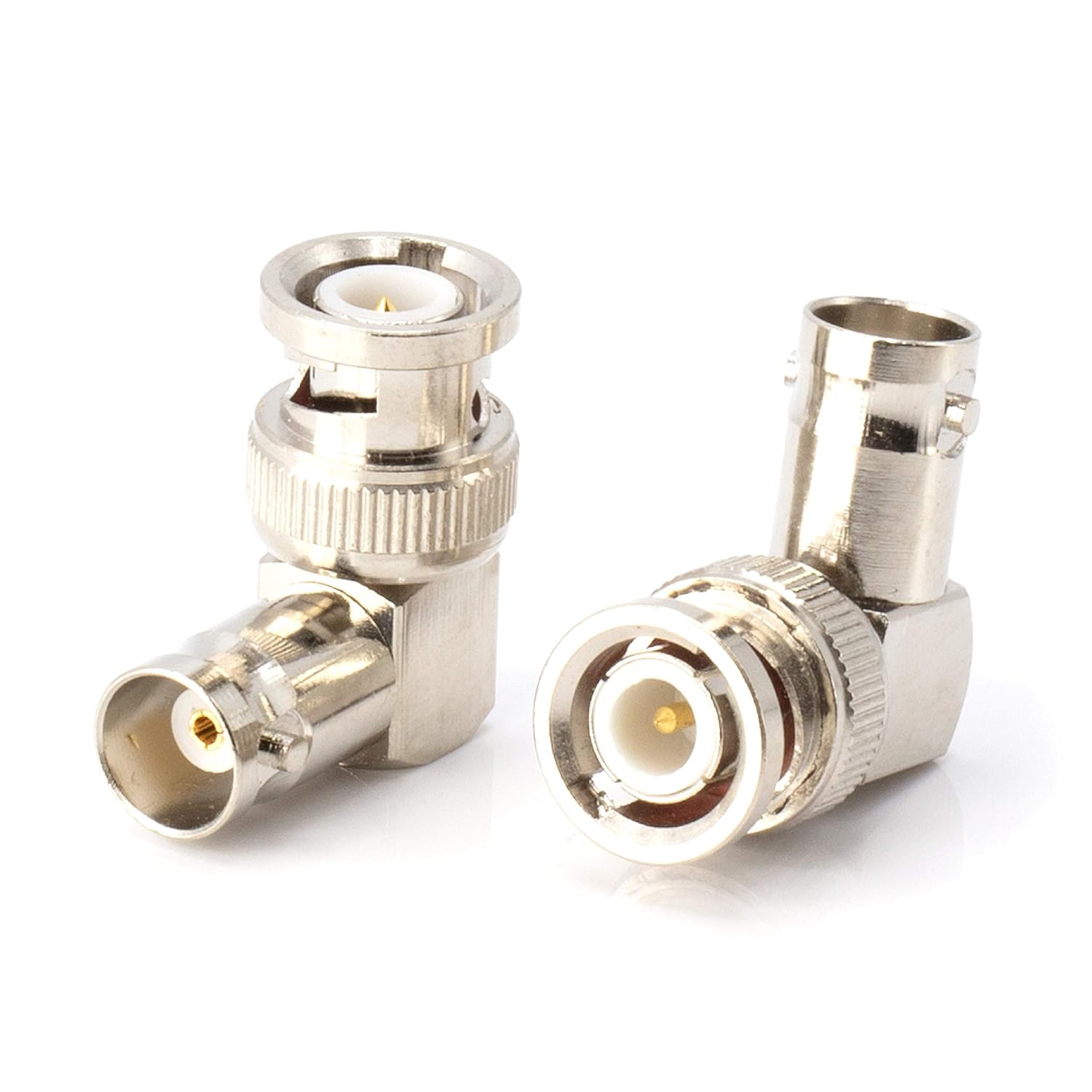 THE CIMPLE CO - BNC 90 Degree Adapter - Male to Female Converter - Elbow Coax Connector - Right Angle Coaxial Coupler - UL Listed - 50 Pack