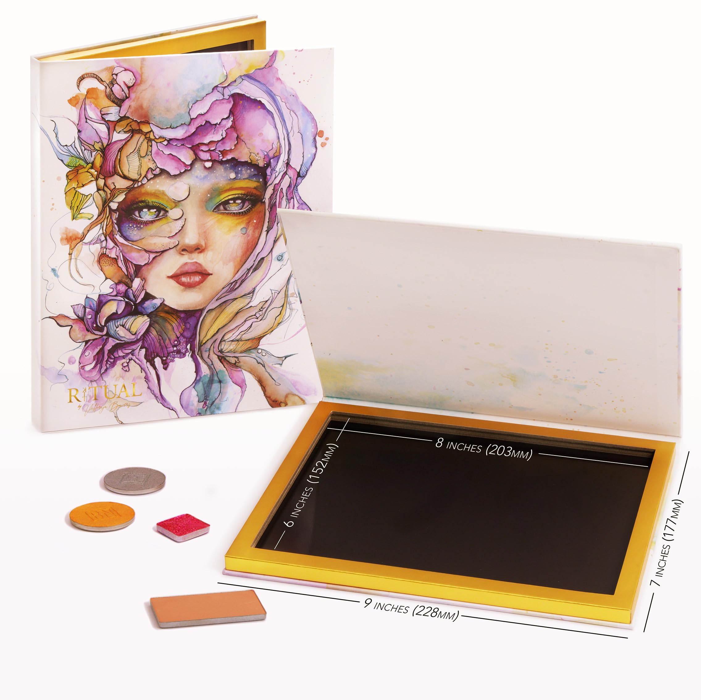 Paleta magnética XL de cosméticos | Sombra de ojos vacía lápiz labial rubor sombra de ojos polvo maquillaje imán almacenamiento | Edición limitada 2