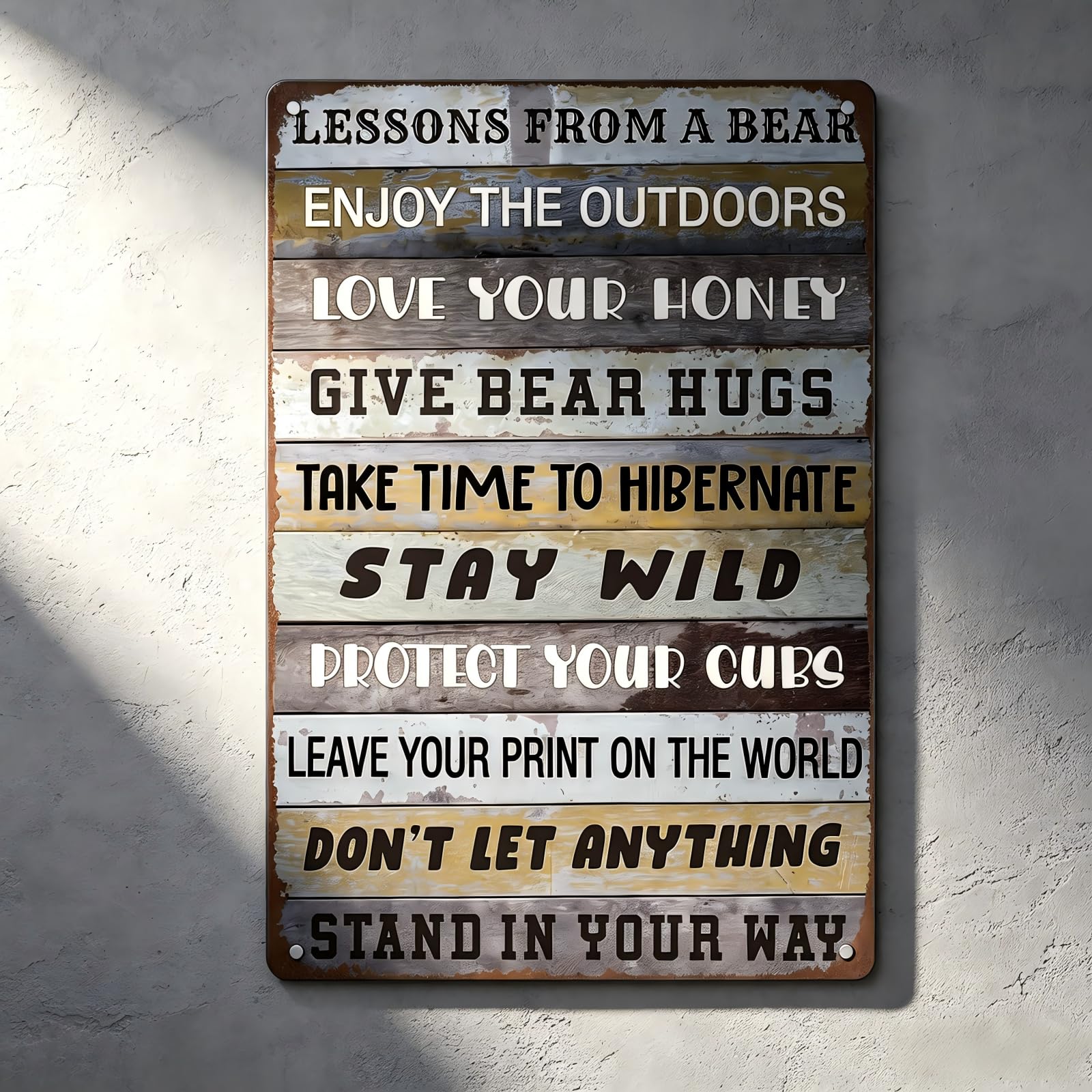Tivleed Men's Brown Vintage Motivational Metal Wall Art - Rustic Galvanized Iron Sign With Inspirational Quotes For Home & Office Decor - 12X8 Inch (Brown)