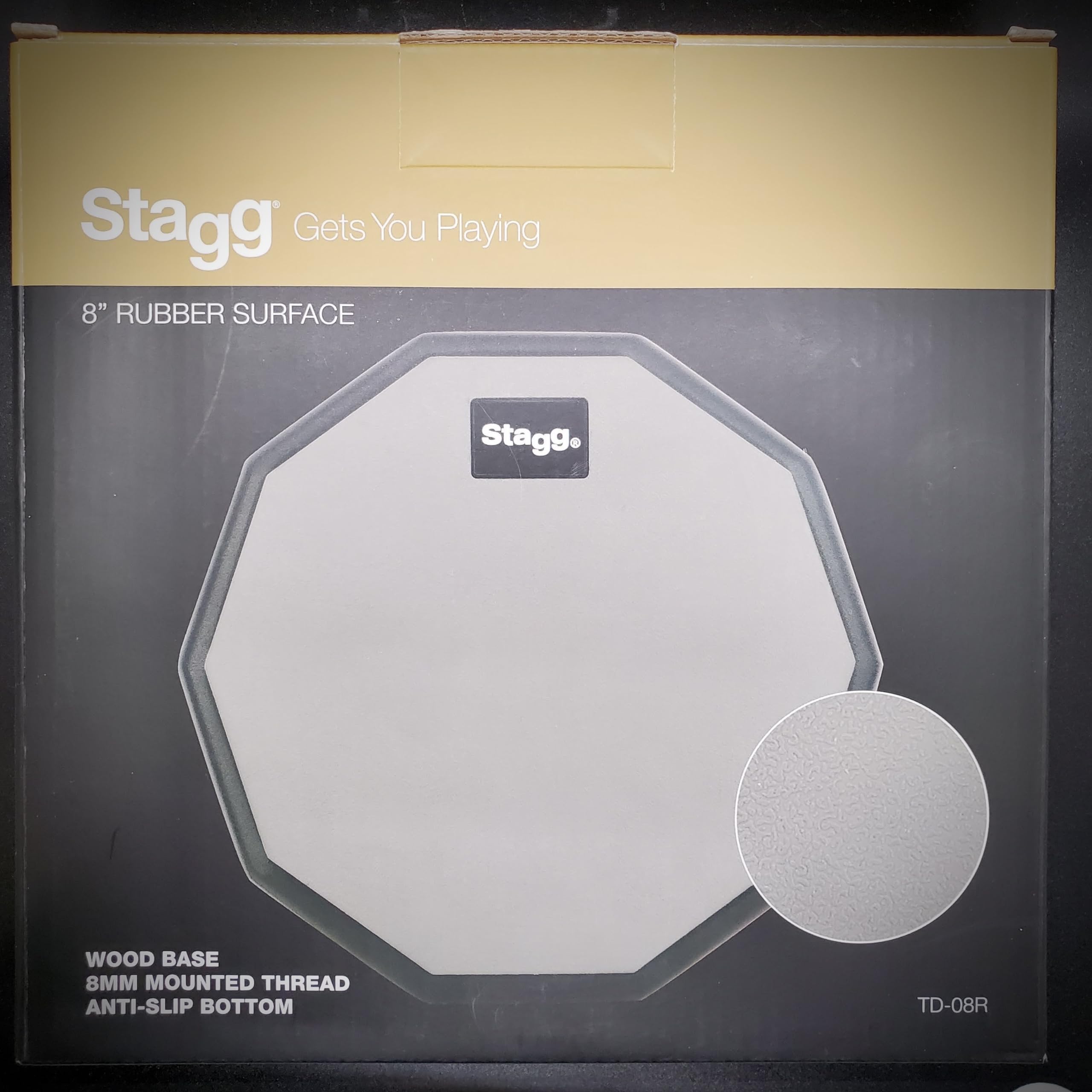 Stagg TD-08R 8 Inch Desktop Practice Pad, Black - Image 3