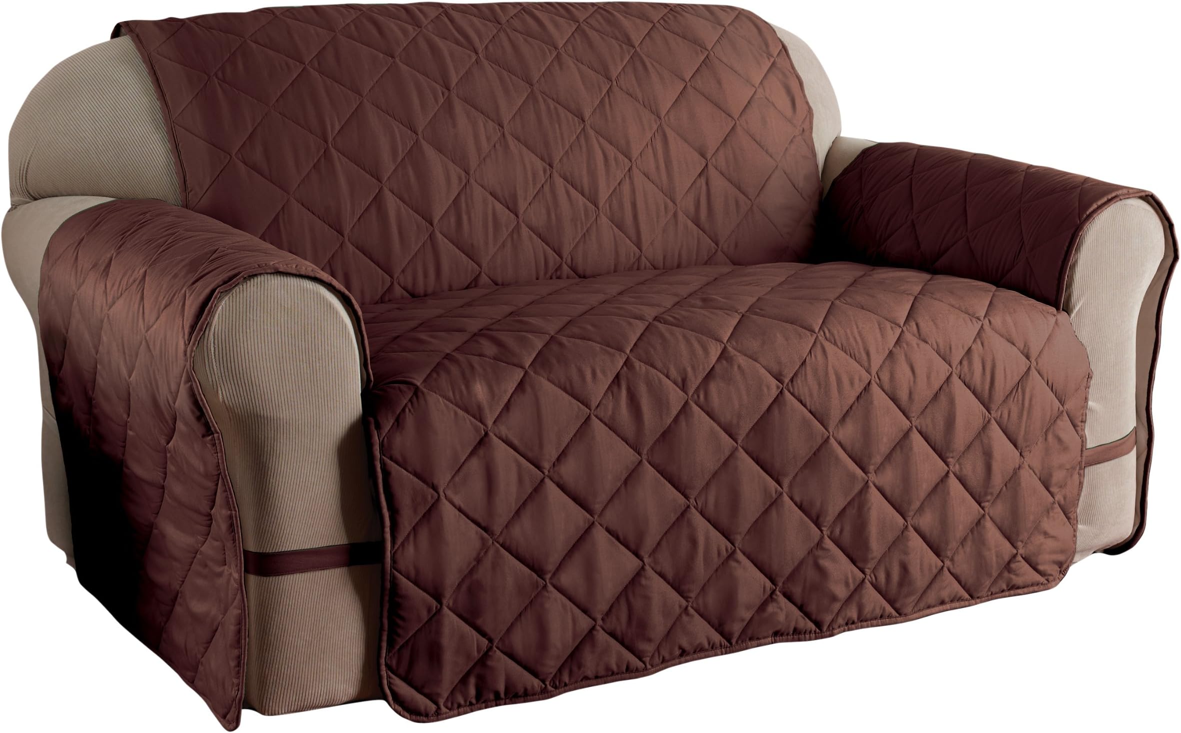 Innovative Textile Solutions Microfiber Ultimate Solid Furniture Protector Loveseat, Chocolate