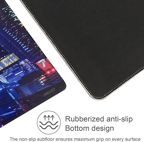 Miniatura 4 de Alfombrilla de mouse extendida para juegos, alfombrilla portátil para teclado y mouse con bordes cosidos + base de goma antideslizante (90 x 40