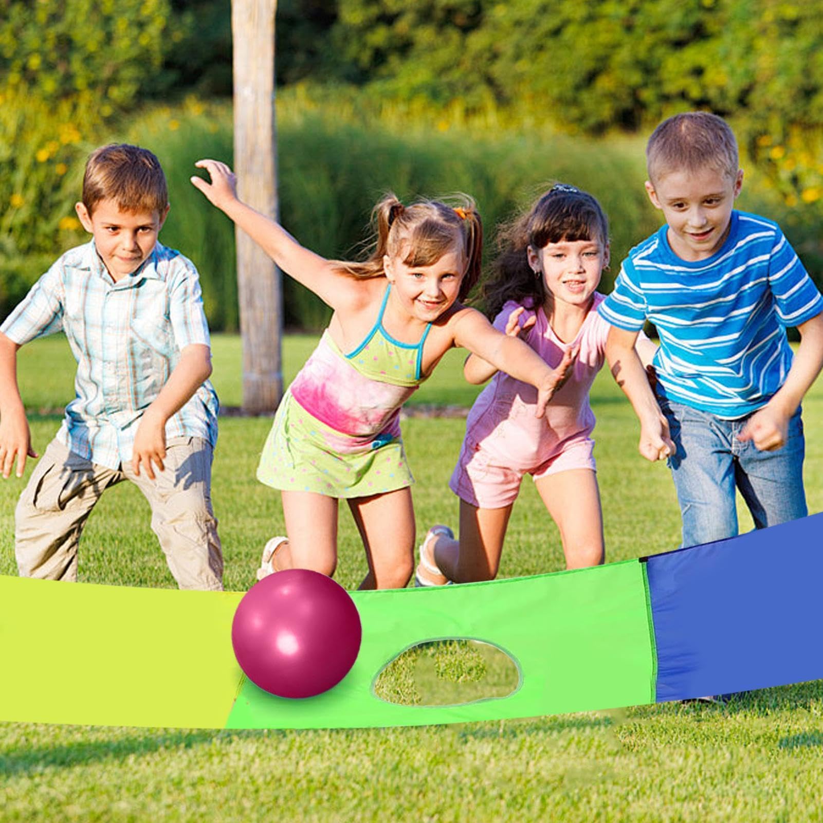 Fallschirm für Kinder, Spielausrüstung 5,5 x 09 m – Fallschirm für Kinder, für Garten Sport Gymnastik Aktivitäten Spiele Outdoor Team Building