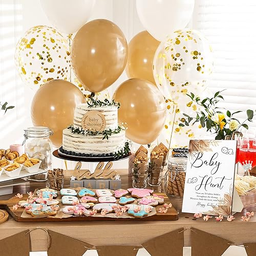 Miniatura 6 de Los juegos de baby shower de 51 piezas incluyen letrero de madera para la caza del bebé, 50 mini bebés de plástico para bebés, niños y niñas, juegos