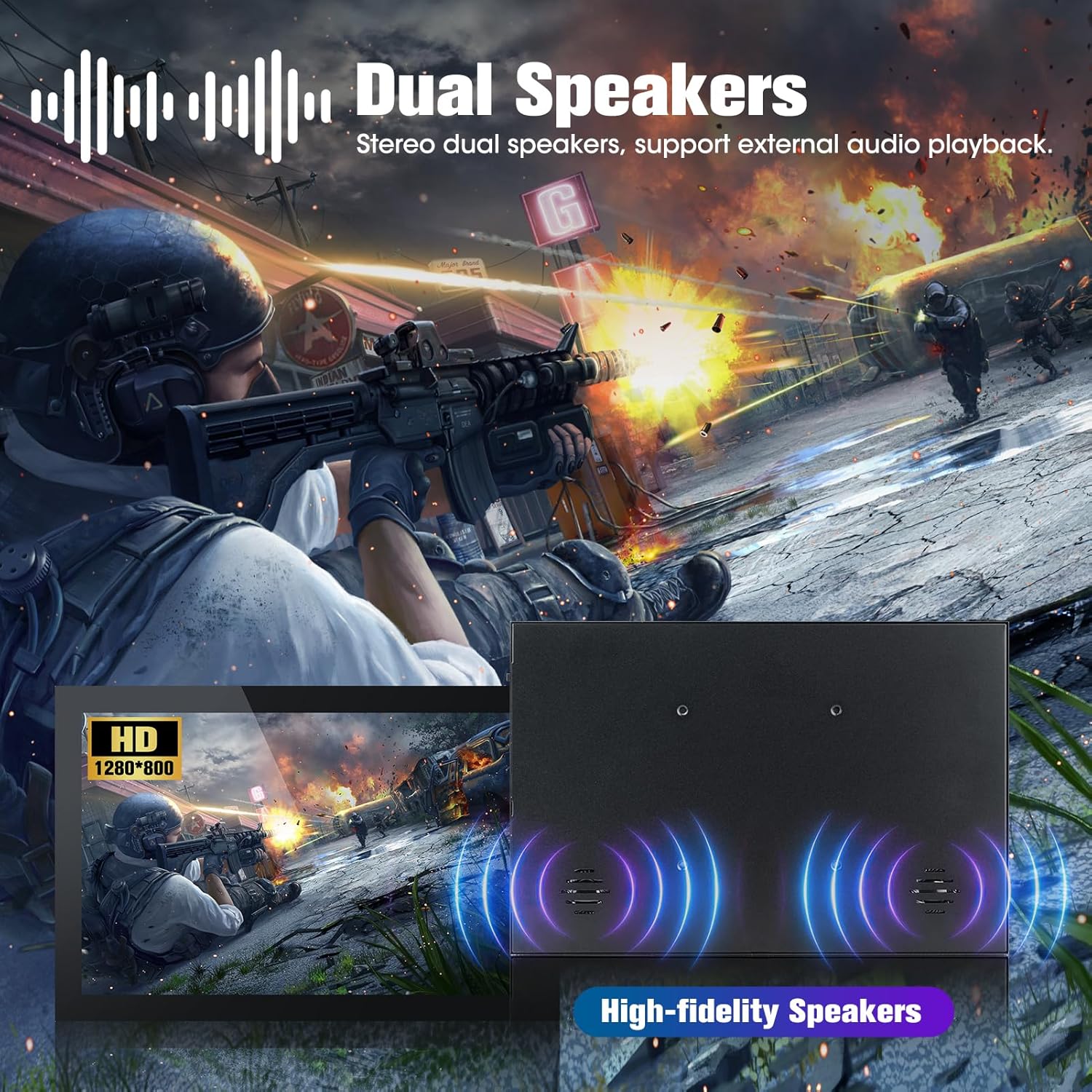 Beumons 10,1 Raspberry Pi Monitor Touchscreen IPS 1280X800, Monitor Raspberry Pi Schermo Display Portatile con Doppio Altoparlante, Compatibile con Raspberry Pi 4B/3B+, PS4, Win7/8/10/11 Beumons 10,1 Raspberry Pi Monitor Touchscreen IPS 1280X800, Monitor Raspberry Pi Schermo Display Portatile con Doppio Altoparlante, Compatibile con Raspberry Pi 4B/3B+, PS4, Win7/8/10/11