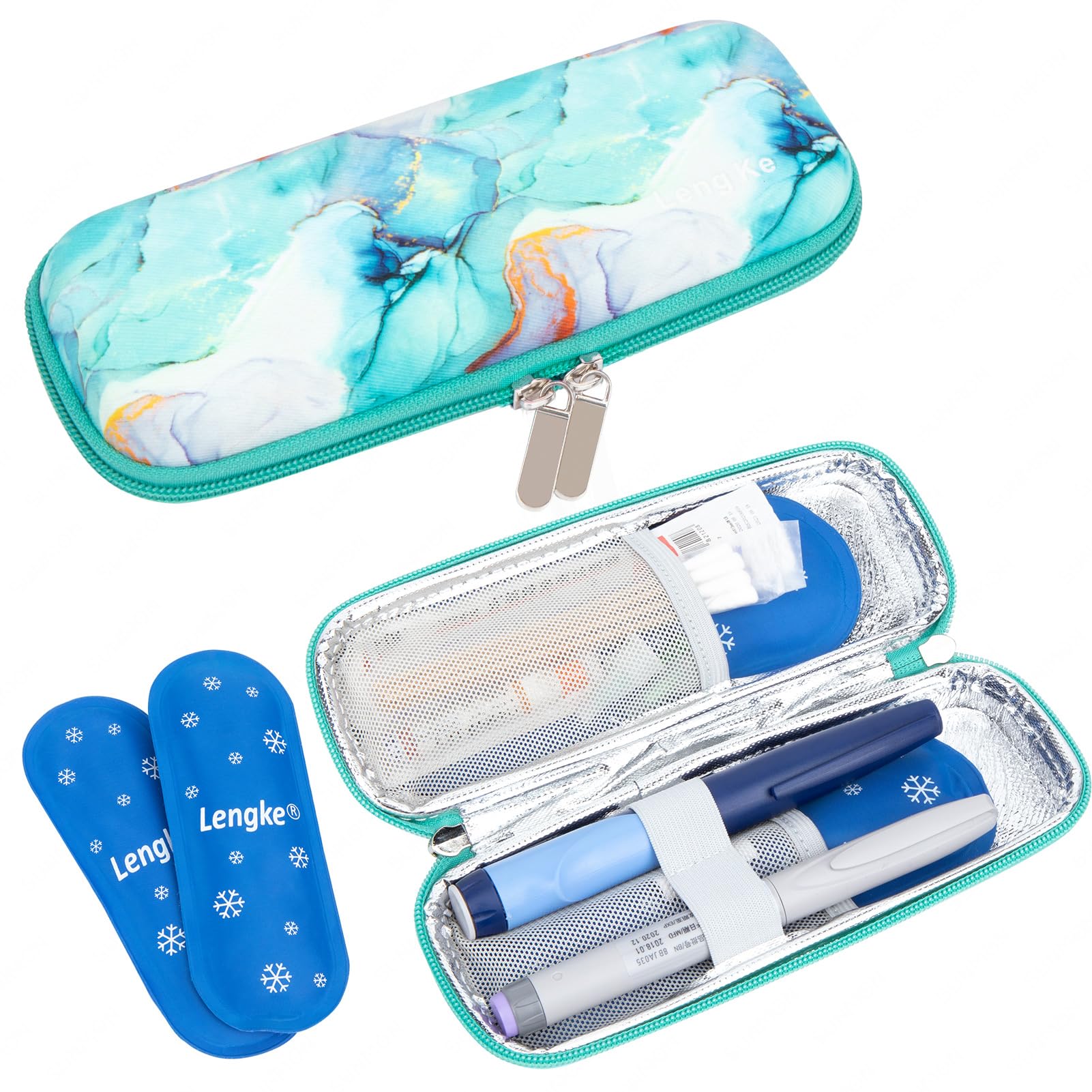 Borsa Termica Per Insulina Con 2 Impacchi Di Ghiaccio – 20x7,5x5,3 Cm, Portatile Per Viaggi E Aereo
