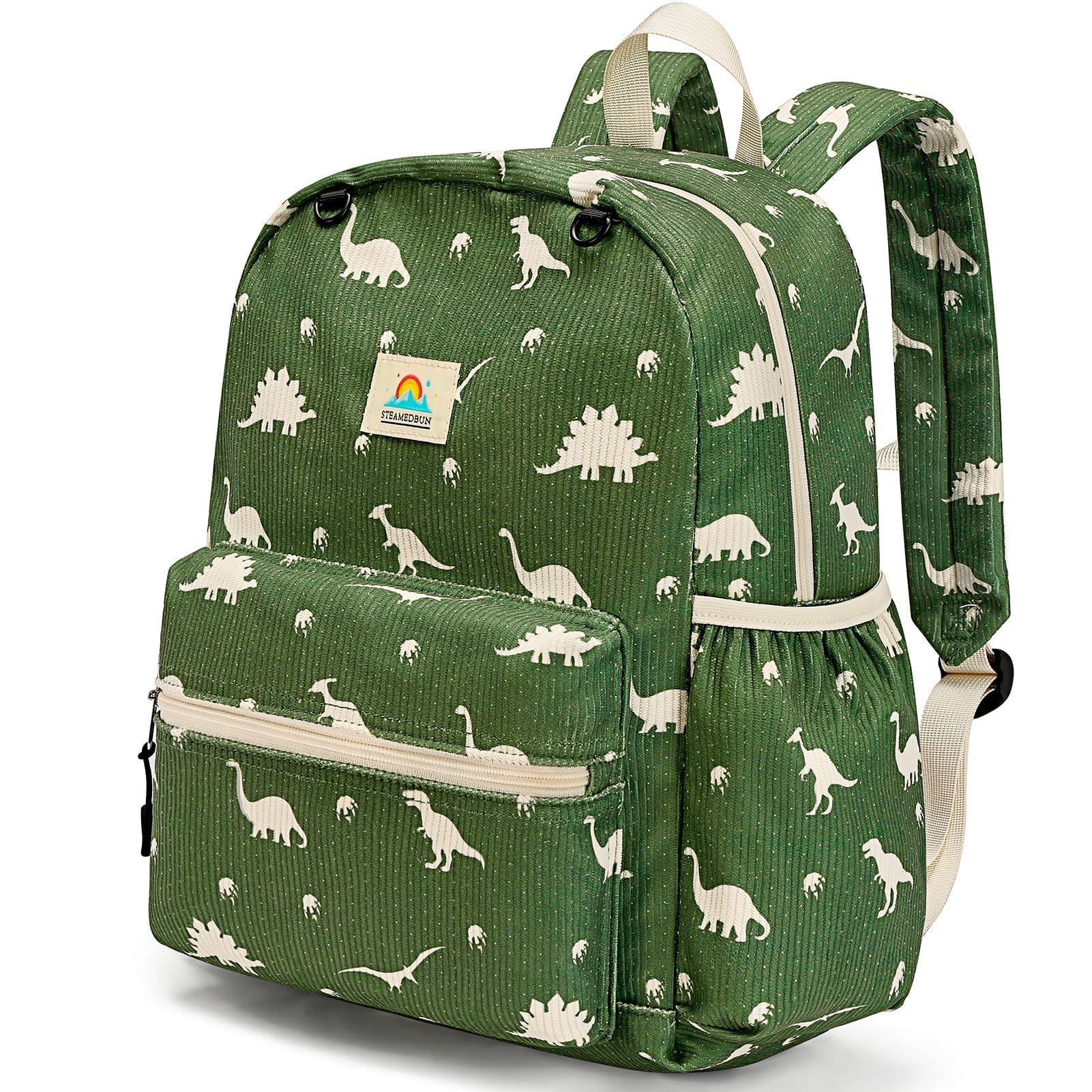 STEAMEDBUN Corduroy Dinosaur Backpack