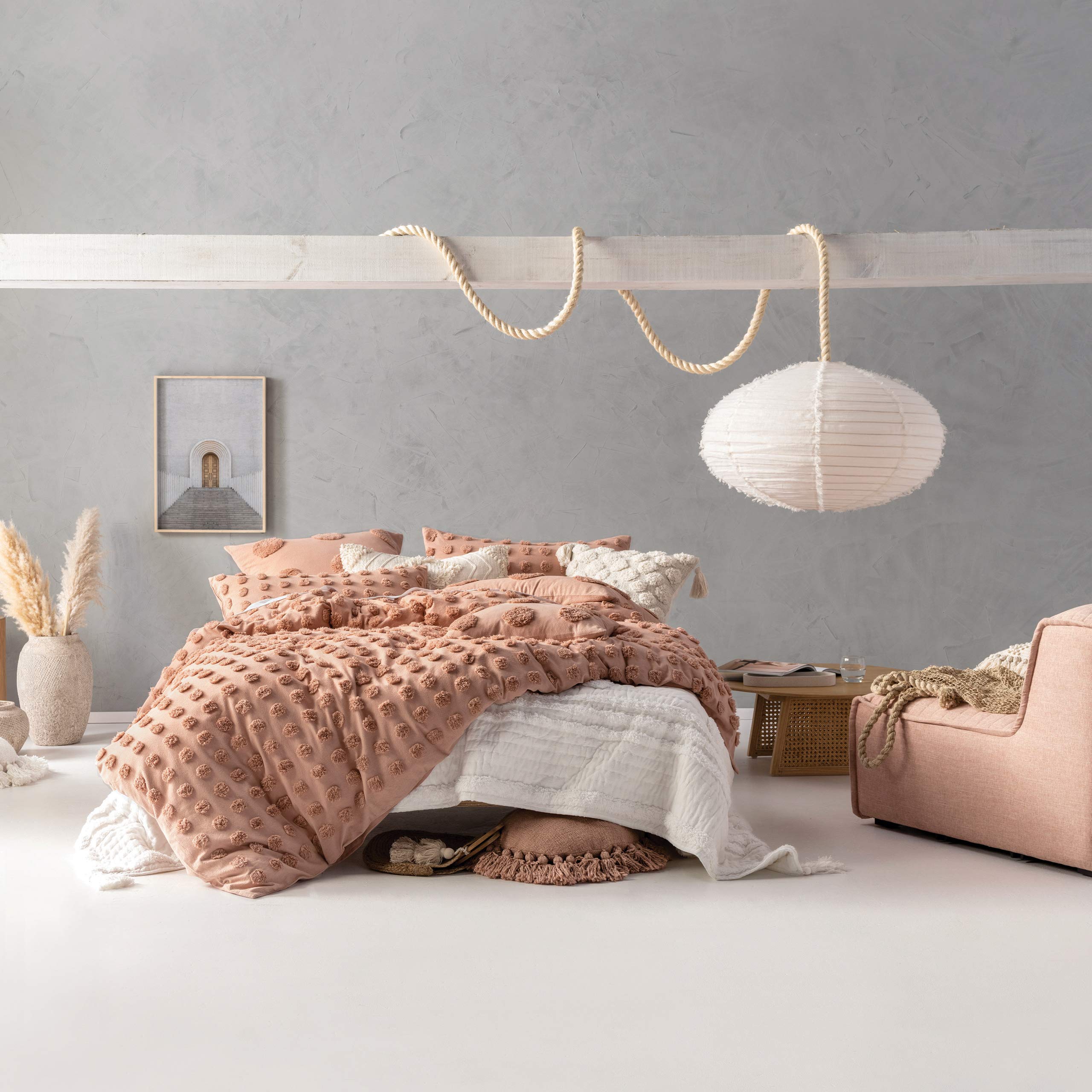 Linen House Haze Double Cream Tufted Duvet Cover Set