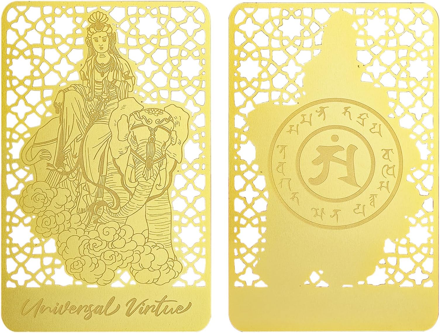 Juanxian Feng Shui Samantabhadra Gold Talisman Card Card Wealth Porsperity Success Lucky longevity luck