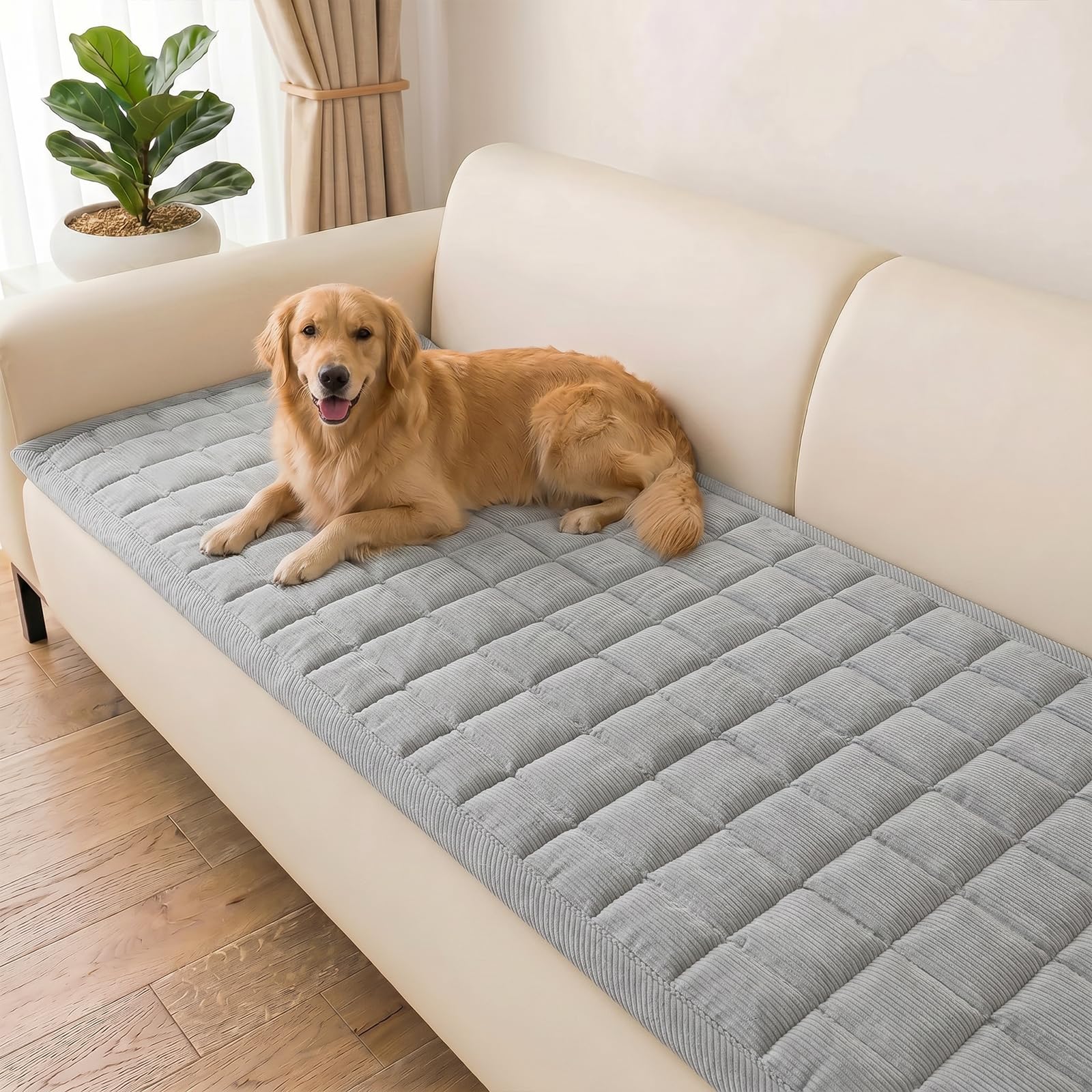Famibay Sofa Cover Washable Sofa Covers 2/3/4 Seater Soft Thick Non Slip Couch Covers Sofa Protector for Pet Dogs Kids Living Room Grey 70x150cm