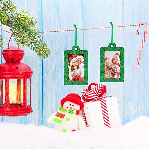 Miniatura 5 de 20 Pieces Christmas Photo Frames Ornament Mini Felt Hanging Picture Frame Small Picture Frame Christmas Tree Hanging Ornament for Family Xmas