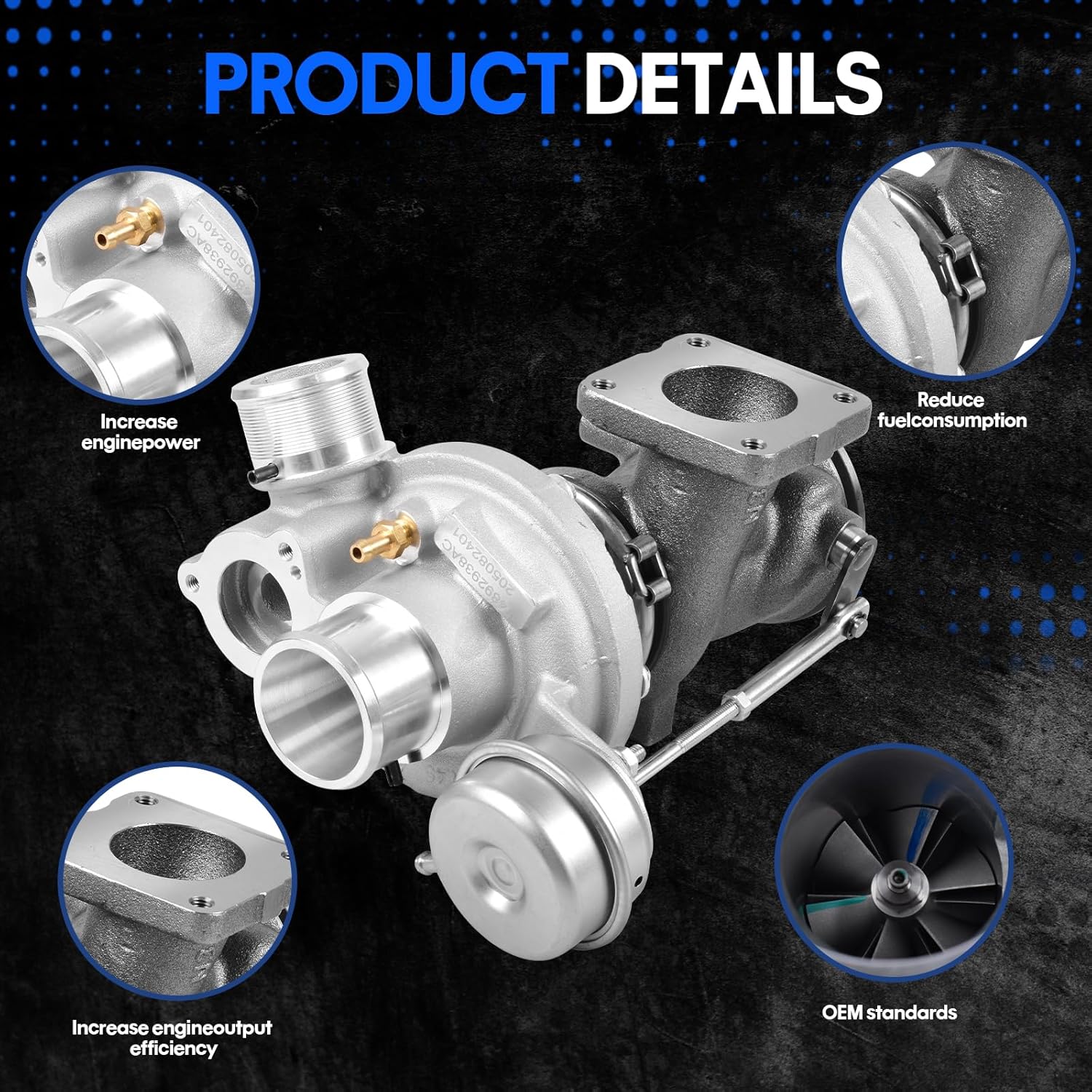 GT1446 Turbo Turbocharger Fit for 2013-2023 Dodge Dart Fiat 500 Jeep Renegade 1.4L GT1446GLSZ, MGT14, MTG1446Z Replaces# 04892938AB 04892938AC 799502-0001 799502-5001