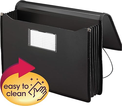 Miniatura 2 de Smead Poly - Cartera expandible prémium con cierre expansión de 5-14 pulgadas tamaño legal color negro 71510