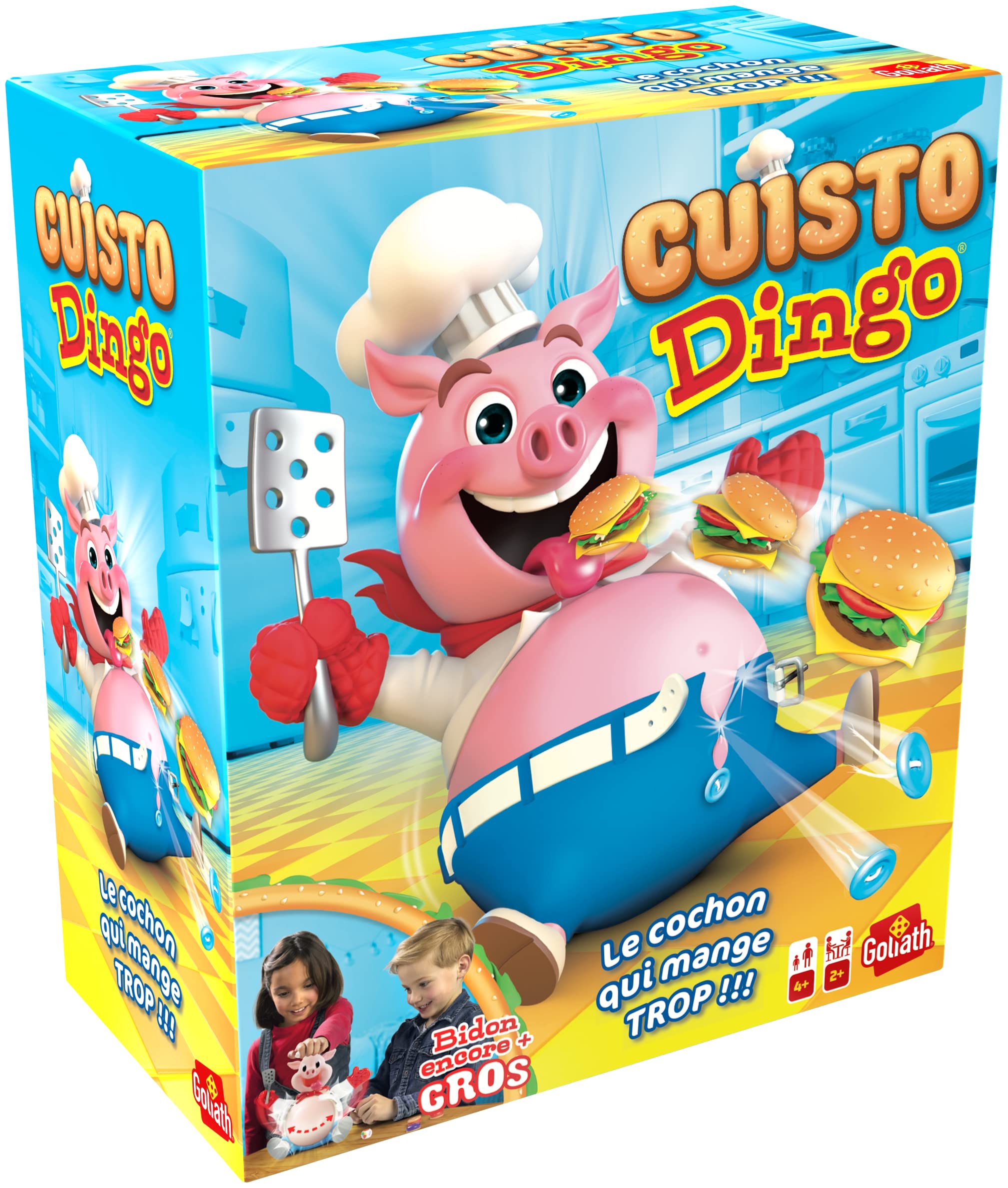 Goliath - Cuisto Dingo - Juego de mesa para niños - El cerdo que come demasiado - Divertido juego de mesa - Para jugar en familia o con amigos - A partir de 4 años