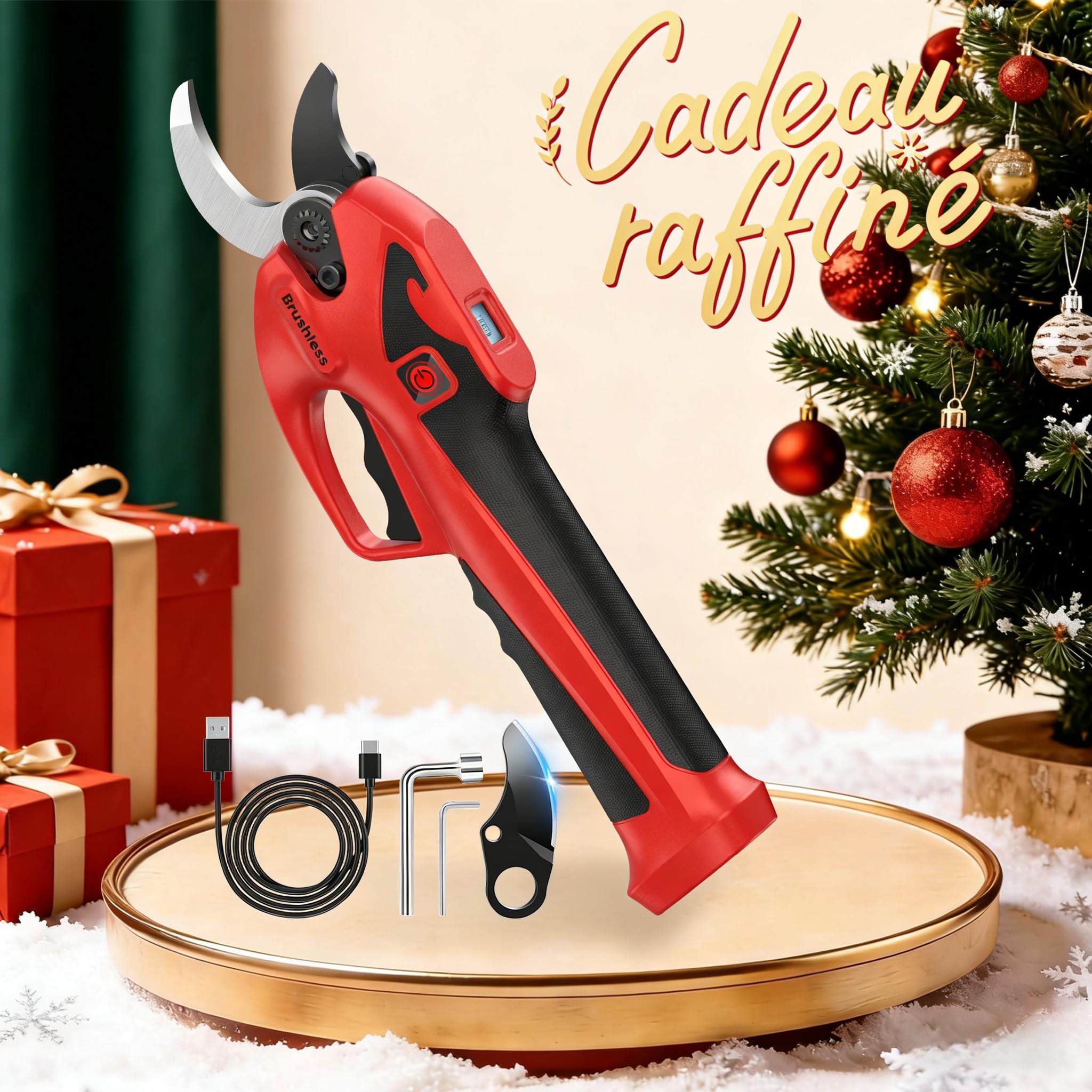 Secateur Electrique Sans Fil,Léger Secateur Electrique Rechargeable par USB