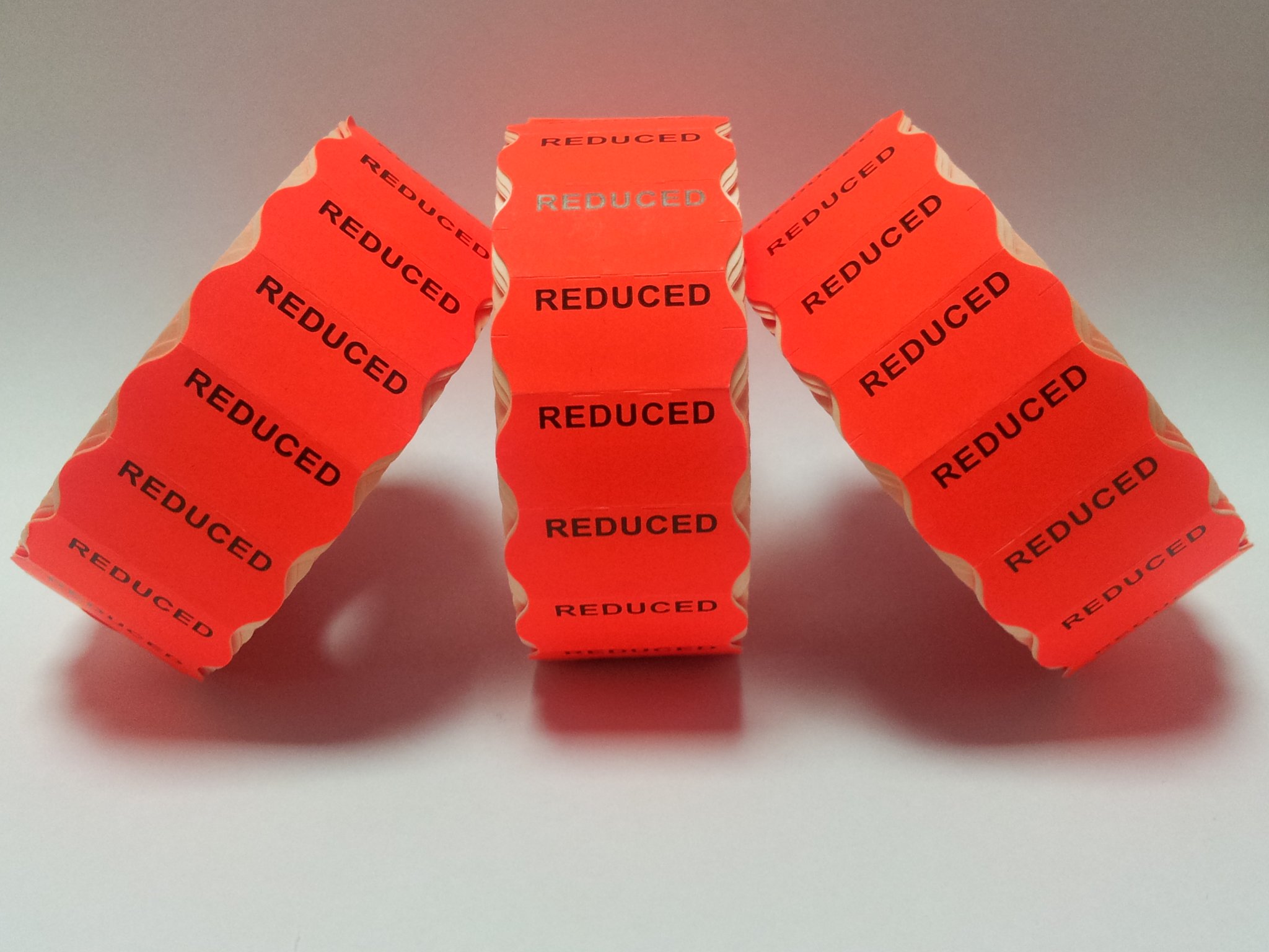 CT4 26mm x 12mm Price Gun Labels - Printed 'Reduced' - 10 Rolls / 15,000 Labels โ image 1