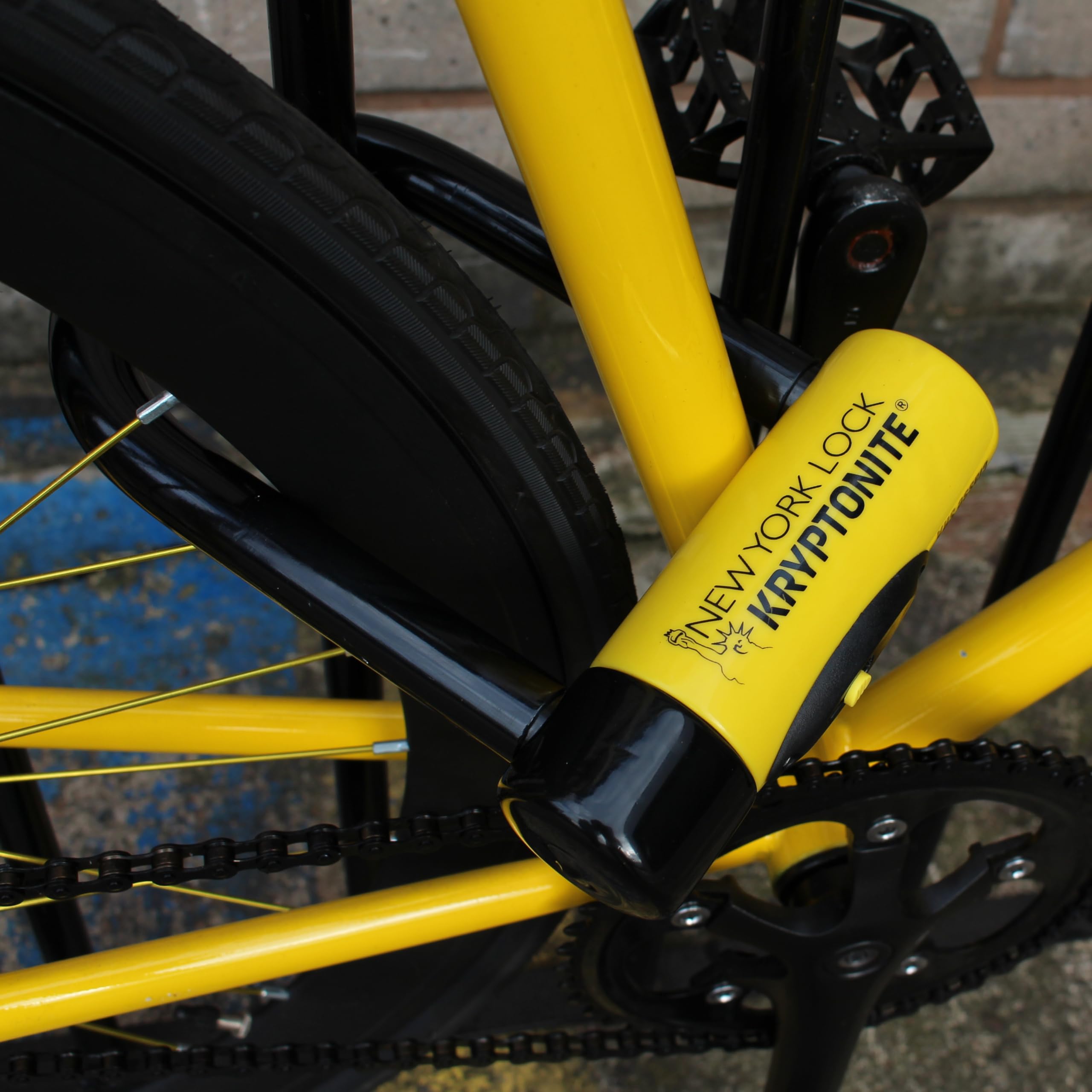 Kryptonite New York FAHGETTABOUDIT Bügelschloss, aus gehärtetem Stahl mit Vinylbeschichtung, Sicherheitslevel 10/10, für Fahrräder, E-Bikes, Scooter & Motorräder, 2,06 kg, 8,3 x 15,3 cm