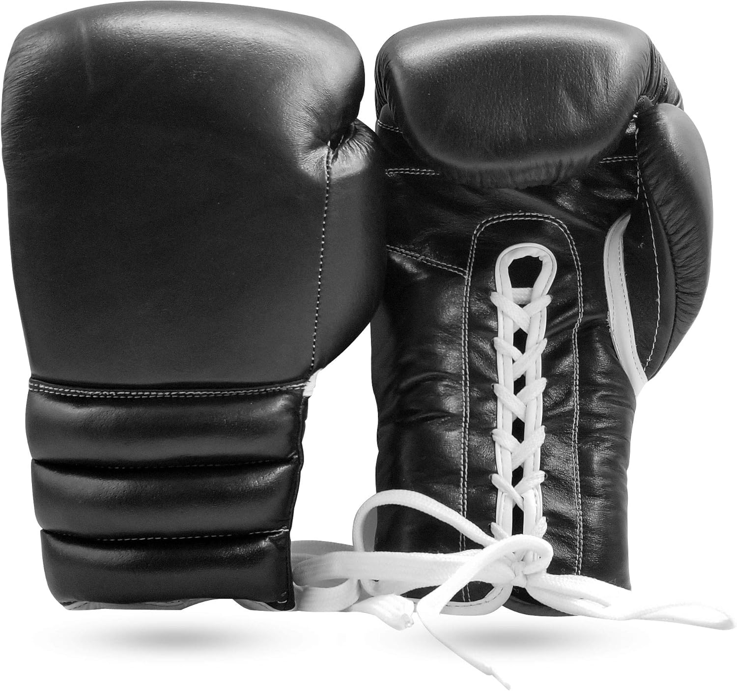 Boxing Glove Kickboxing Lace up Punching Bag Black Leather Glove Without Logo