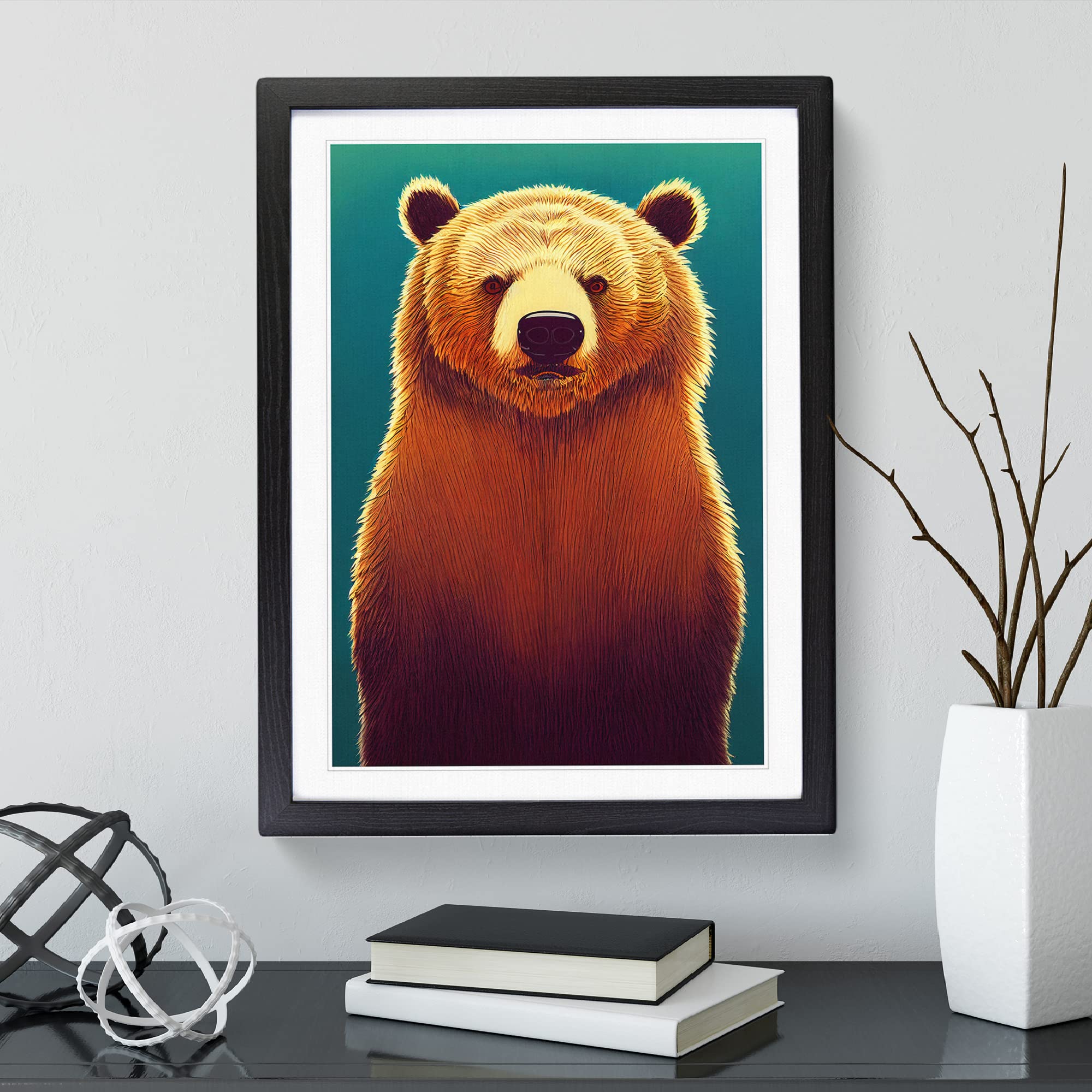 Young Bear Framed Print, Black, A3 (34 x 46 cm) - Image 2