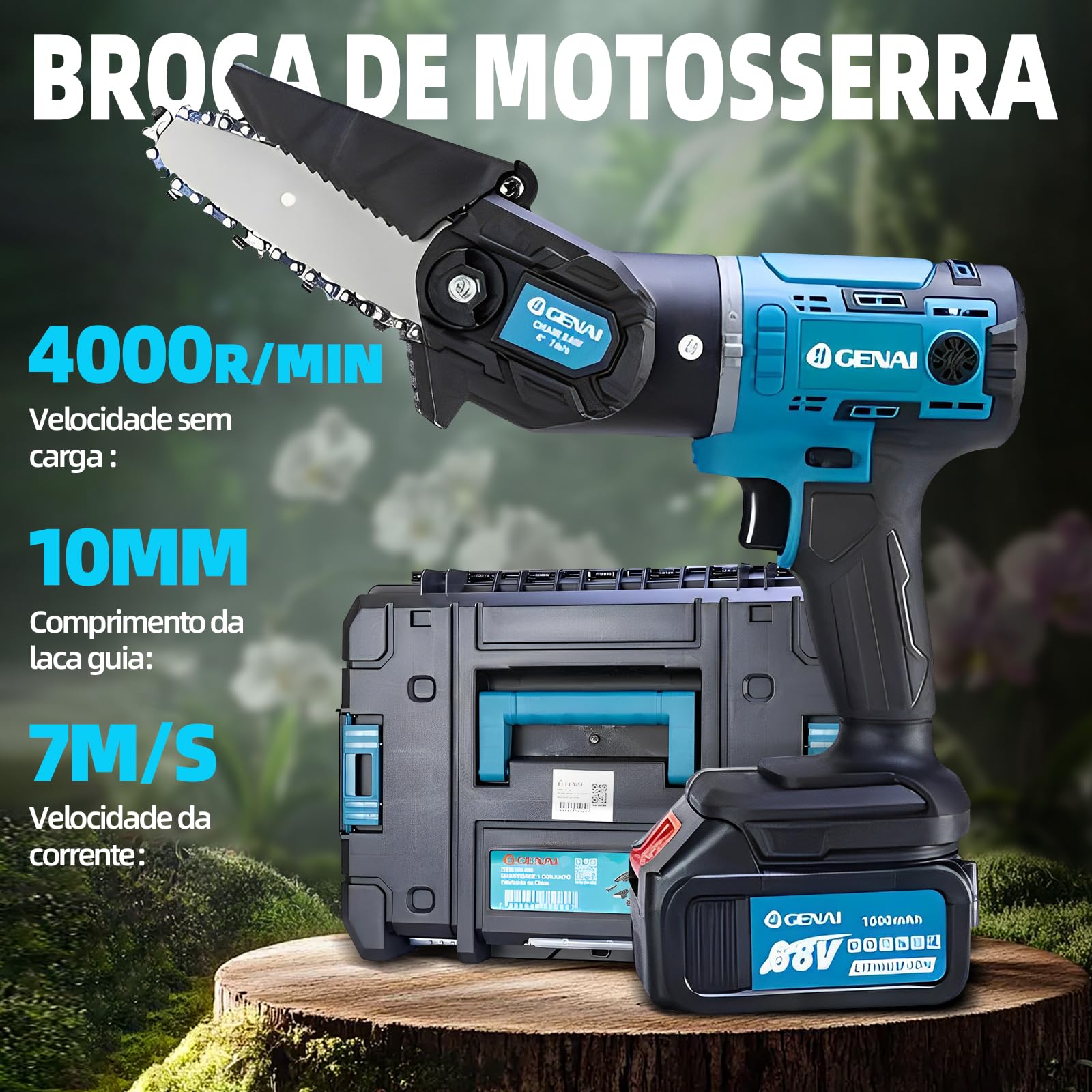 Kit Multiferramenta 5 Em 1 Furadeira Bateria 68v Com Chave De