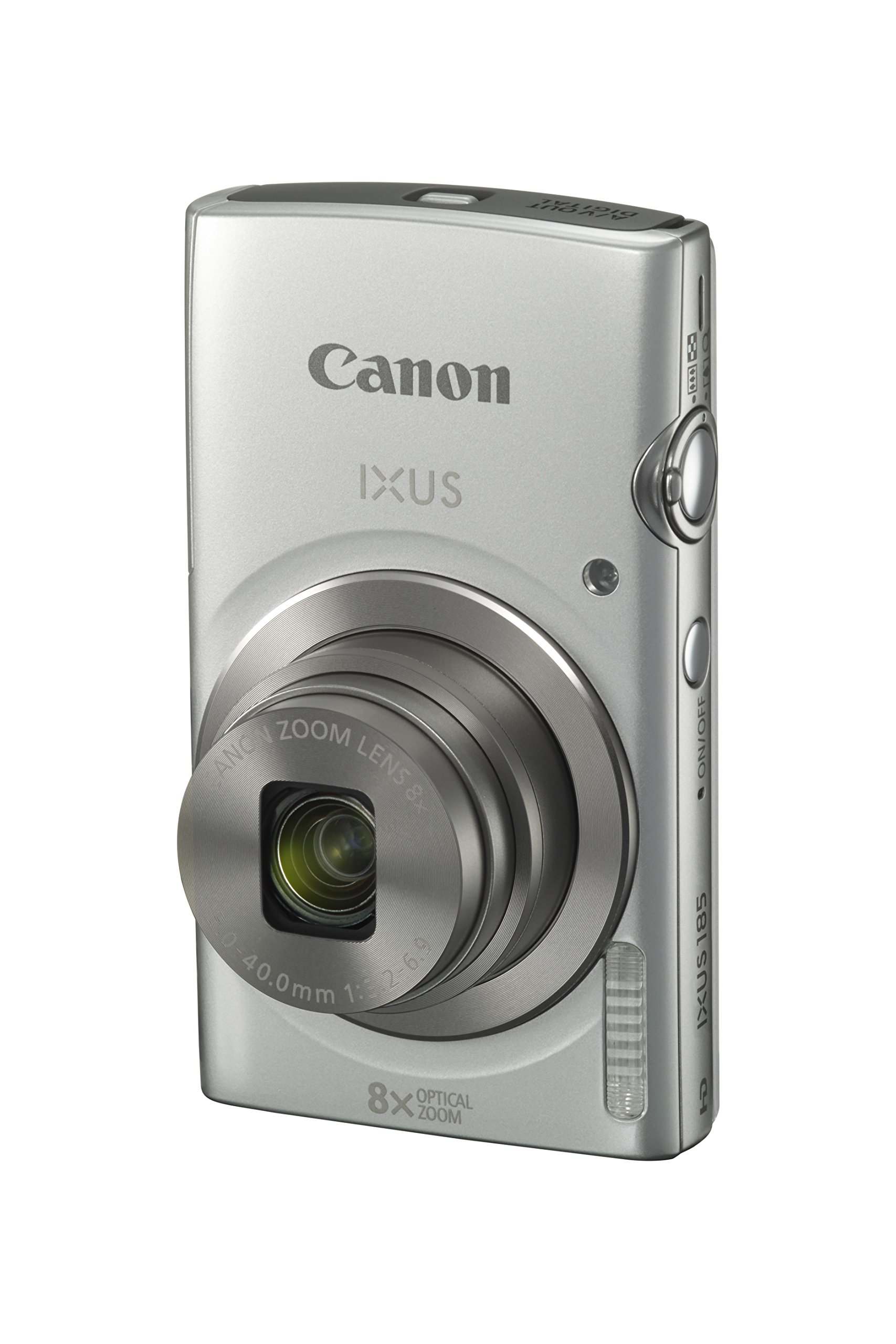 Appareil photo numérique compact ultra-fin Canon IXUS 185 | 20 millions de pixels, zoom optique 8x, vidéo 720p, horodatage des images et 32 détections de scènes en mode Auto - Argent