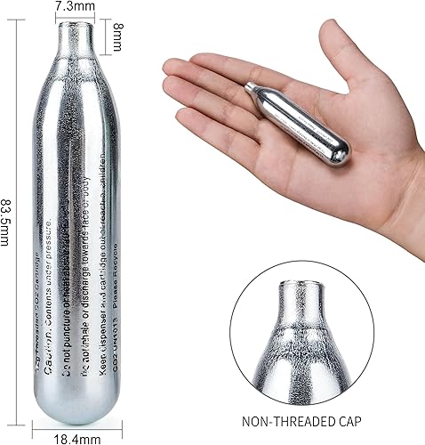 Miniatura 11 de Cartuchos de CO2 de 0.32 oz/0.44 onzas para paintball, cilindro de CO2 Powerlet cartuchos para Airsoft, pistola de aire, pistola de pimienta P2P HDP