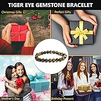 Vista 262 de Pulsera de turmalina negra, pulsera de cristal curativo natural para mujeres y hombres, pulsera de cuentas redondas de 0.315 in para espiritual