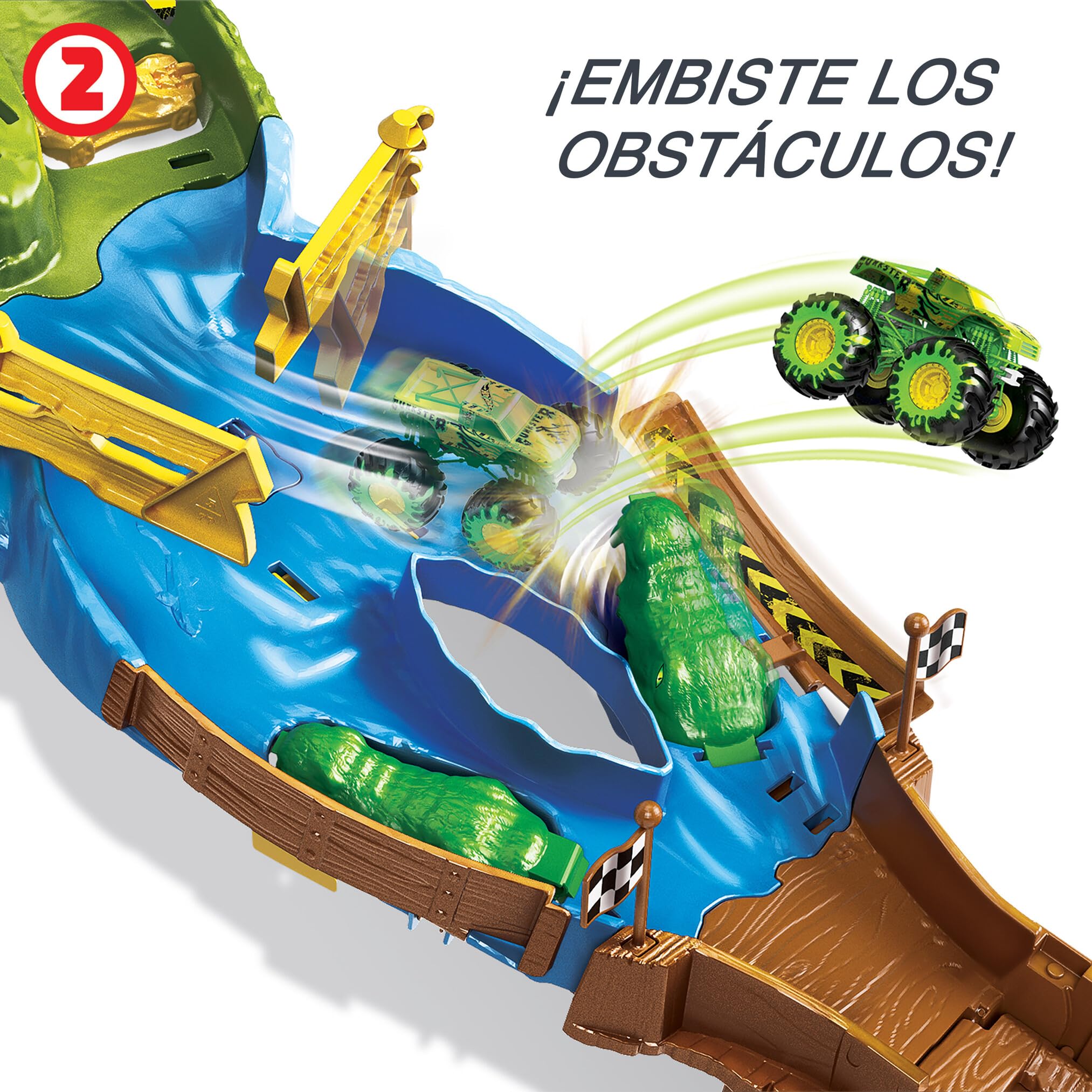 Hot Wheels Monster Trucks Torneo de los Titanes SIOC Pista para Coches de Juguete, Incluye 2 vehículos, Regalo +4 años (Mattel HJG32)