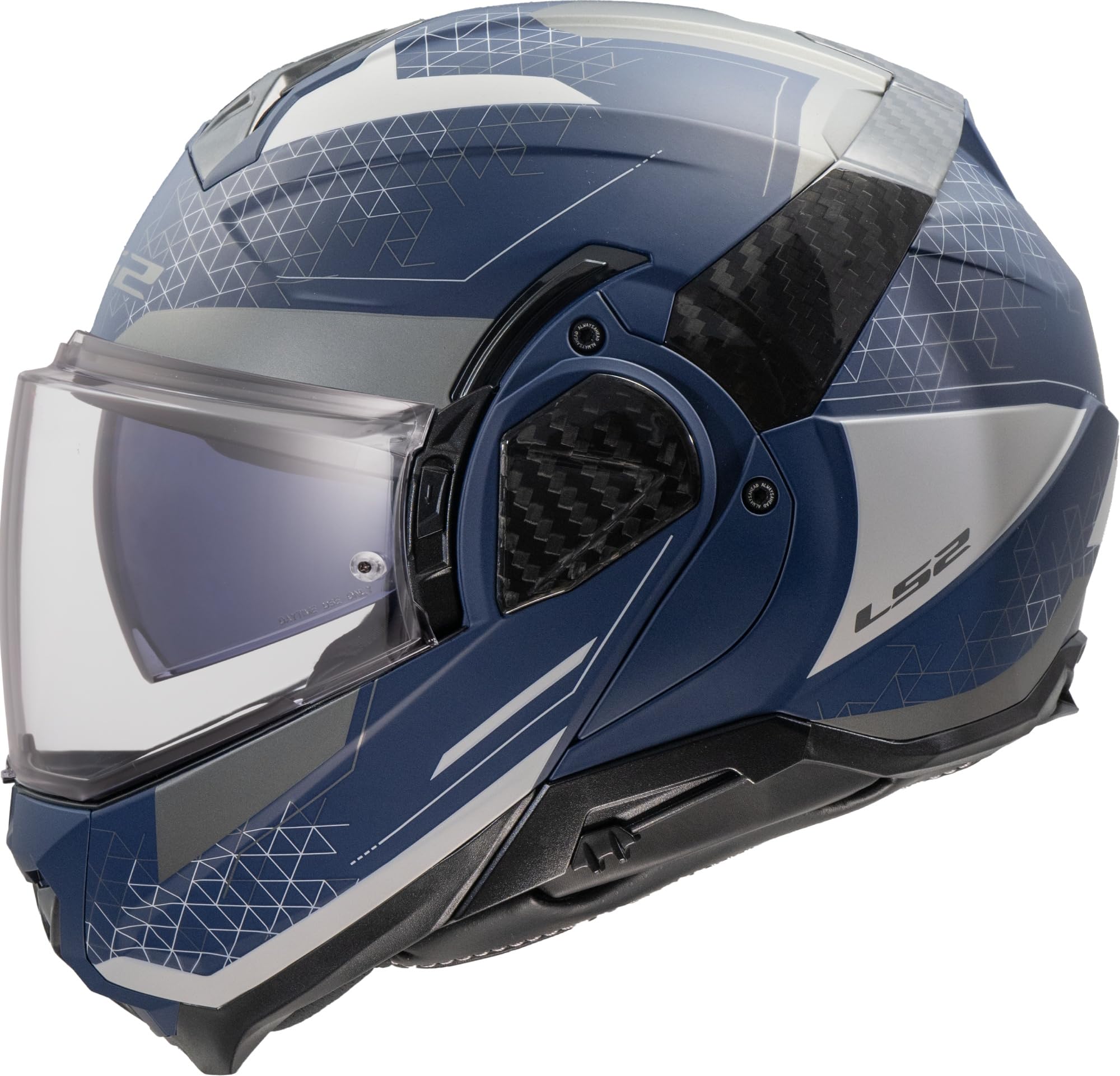 LS2, Casco Moto Modulare ADVANT II ASTRAL Navy Blue Grey, XS